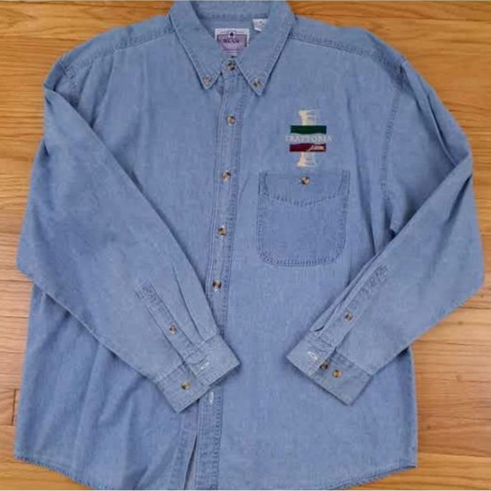 X-LARGE VINTAGE Blue Pointe Shirt XL Long Sleeve Button-Up Blue Italian 30in 25in pit to pit Mens X-Large EUC Size US XL / EU 56 / 4 - 6 Thumbnail