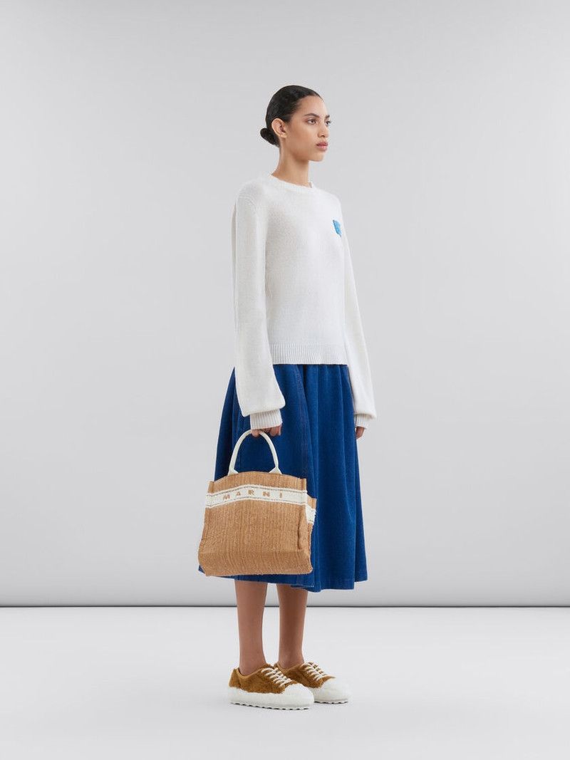 Marni o1w1db11125 Cashmere Sweater With Patch in White Size S / US 4 / IT 40 - 5 Thumbnail