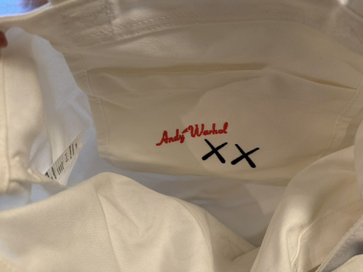 Andy Warhol × Kaws × Uniqlo KAWS x Andy Warhol Canvas Tote Bag White Limited Edition NWT Size ONE SIZE - 8 Thumbnail