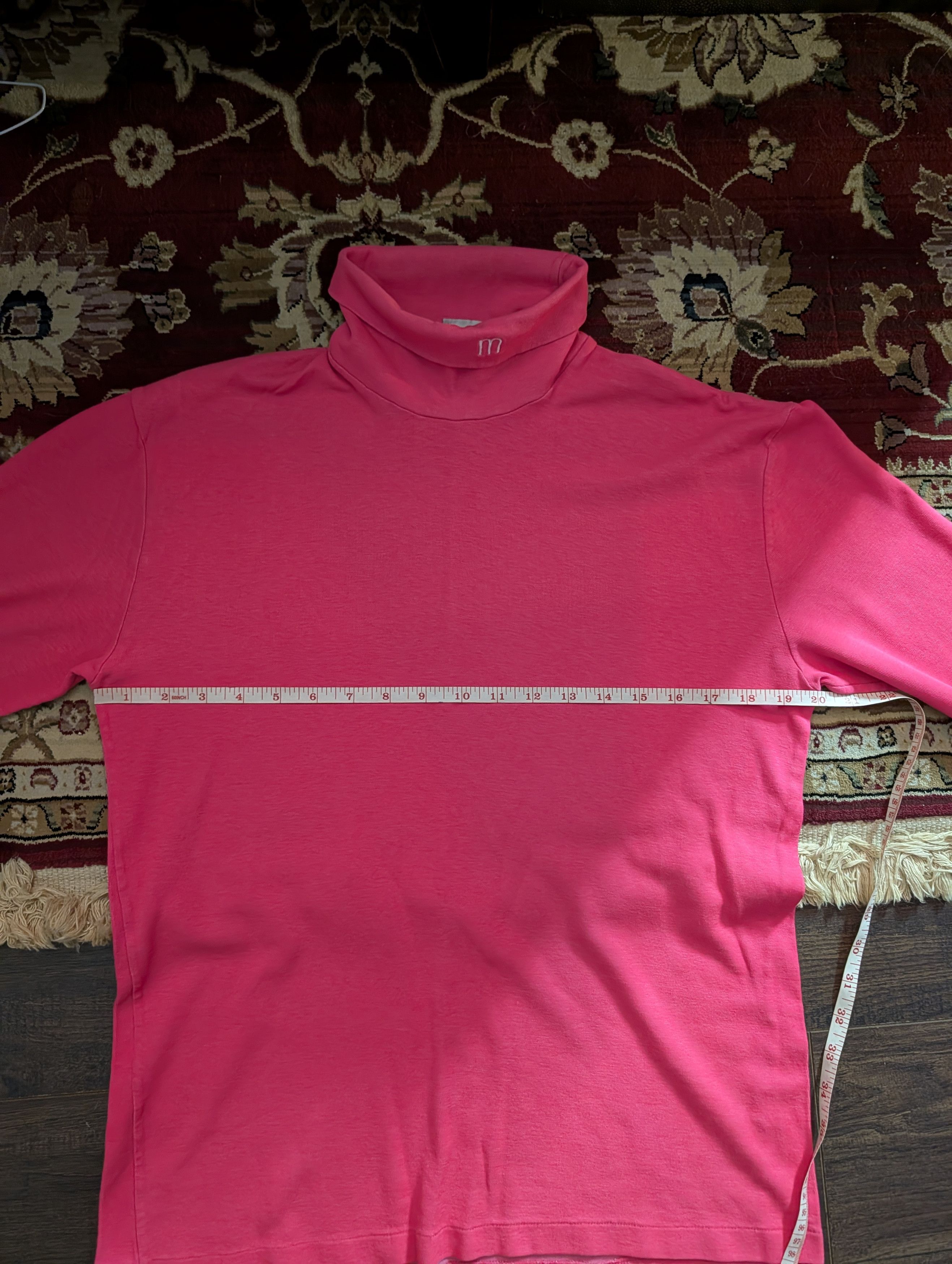 Vintage MASER Pink roll neck ribbed logo sweater 80s ski brand Size M / US 6-8 / IT 42-44 - 12 Thumbnail