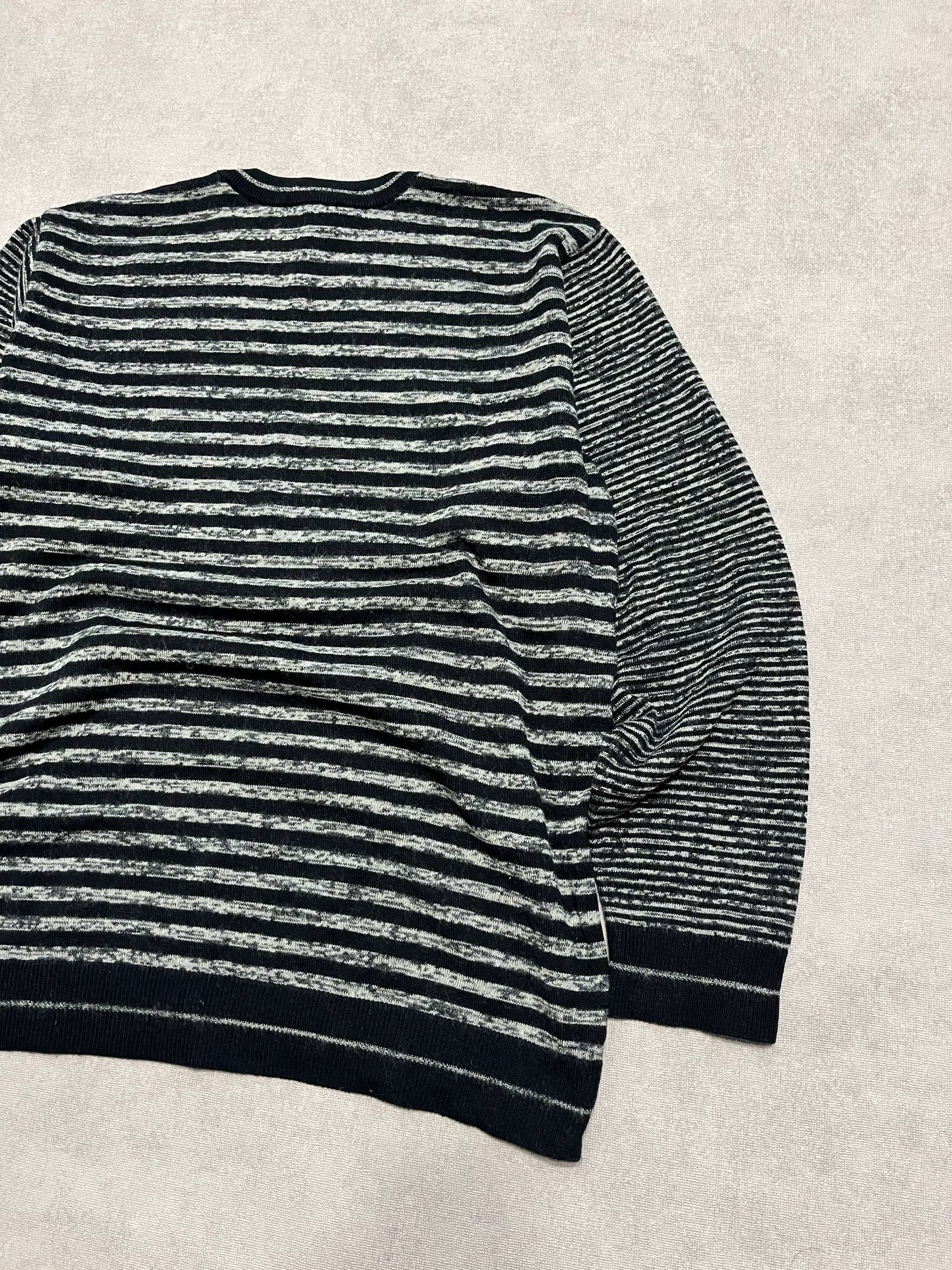 Carlo Colucci Carlo Colucci Mens Sweater Pullover Striped Black Vintage Size US XL / EU 56 / 4 - 6 Thumbnail