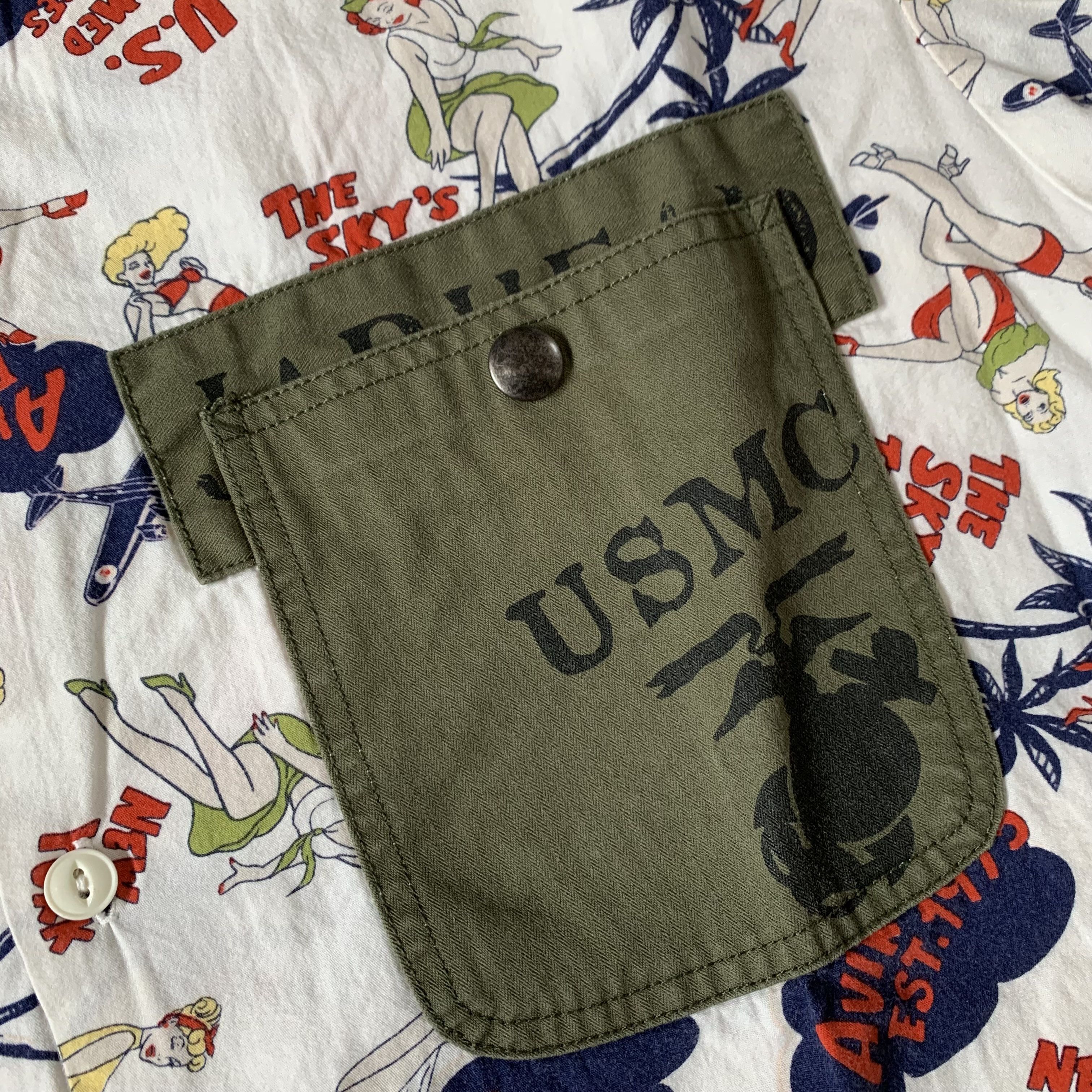 Hysteric Glamour Avirex x USMC Pocket Hawaiian All Over Print Shirt Size US L / EU 52-54 / 3 - 3 Thumbnail