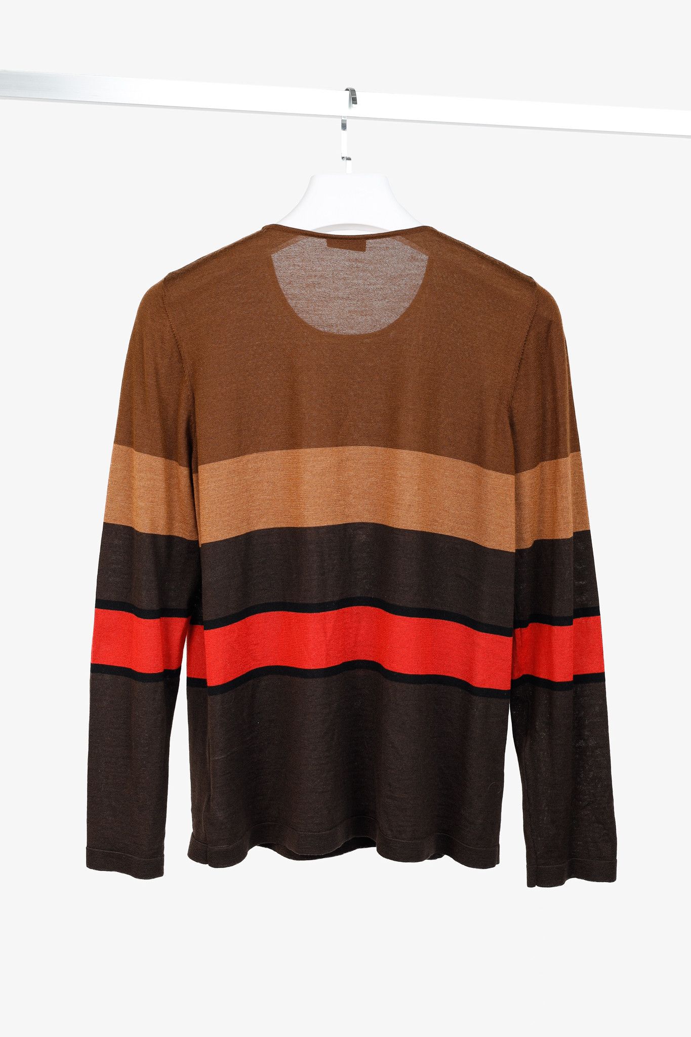 Akris Akris PF/13 Brown Striped Cashmere & Silk Sweater Size L / US 10 / IT 46 - 2 Thumbnail