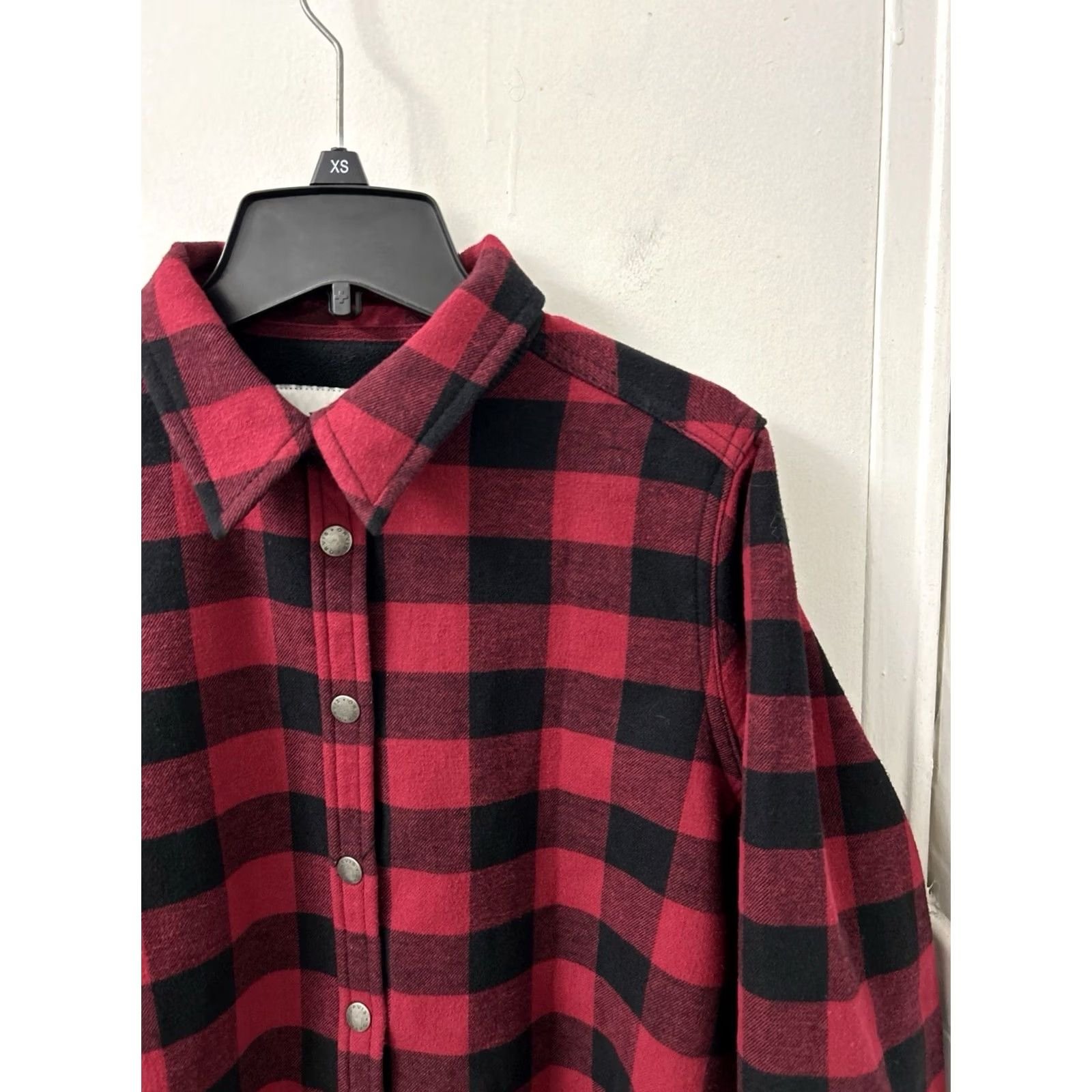 Orvis Orvis Shirt Jacket Womens Large Black Red Fleece Lined Shacket Pockets L/S Size L / US 10 / IT 46 - 4 Thumbnail
