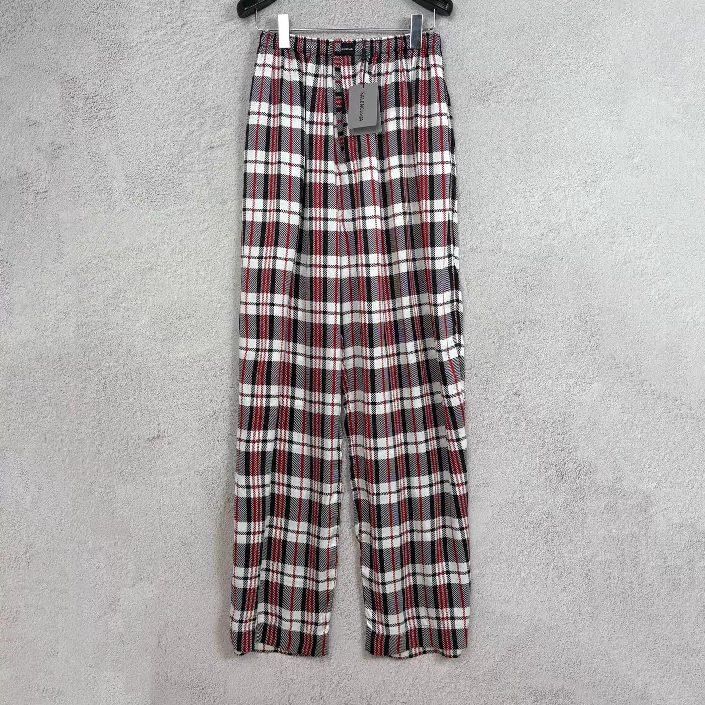 Balenciaga Balenciaga Embroidered Waist Vintage Check HK Wide-Leg Pant Size 26" / US 2 / IT 38 - 1 Thumbnail