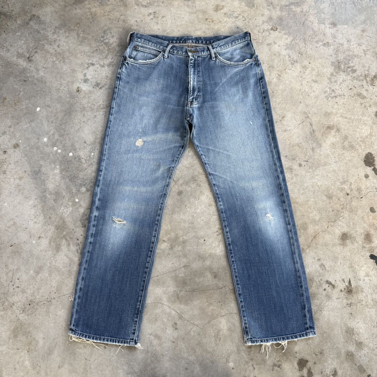 Wrangler W36x31.5 Vintage Wrangler Faded Mud Wash Denim Jean pants Size US 36 / EU 52 - 3 Thumbnail