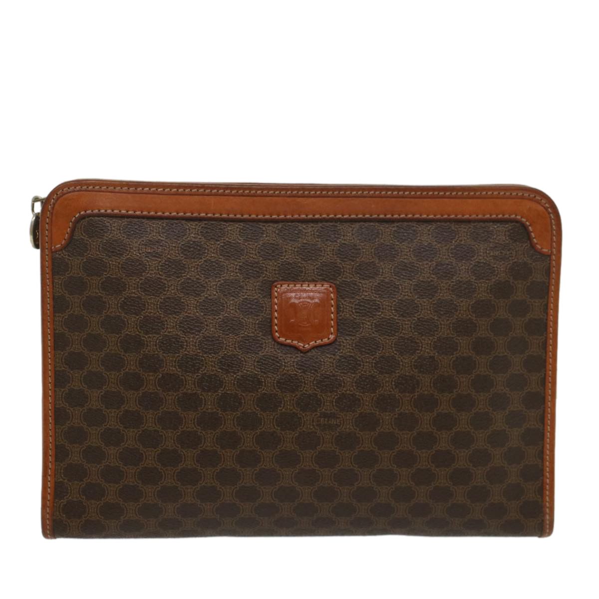 image of Celine Céline Macadam Clutch in Brown, Women's