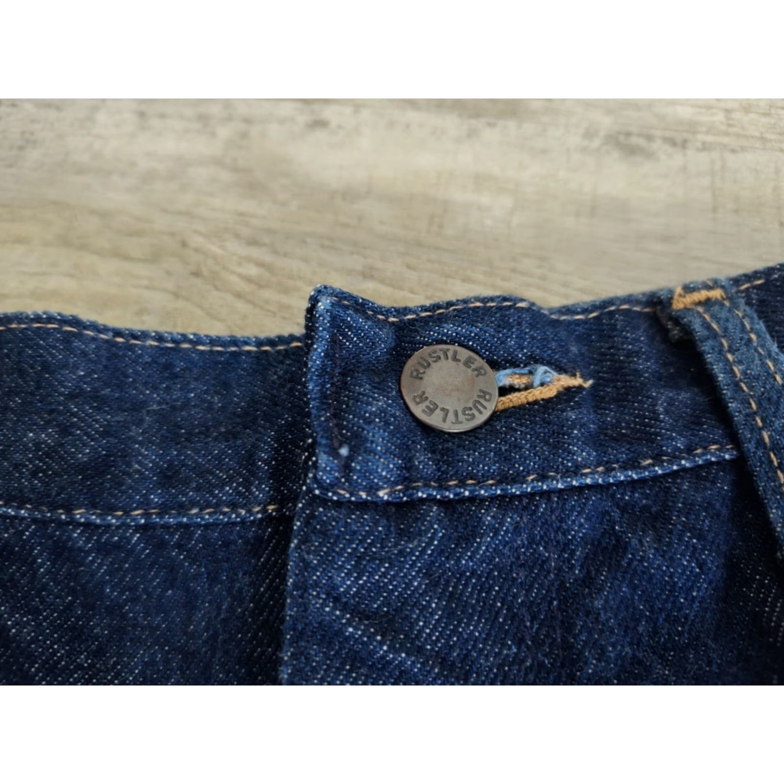 Vintage VINTAGE 70s Rustler Jeans Men Medium Dark Blue Denim Straight Zipper Pockets 38x30 Made in USA Size US 38 / EU 54 - 5 Thumbnail