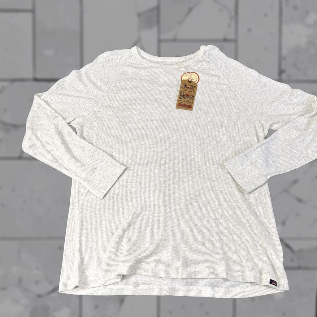Faherty Faherty Shirt Mens 2XL White Cloud Cotton Thermal Waffle Knit Long Sleeve Tee Size US XXL / EU 58 / 5 - 1 Thumbnail