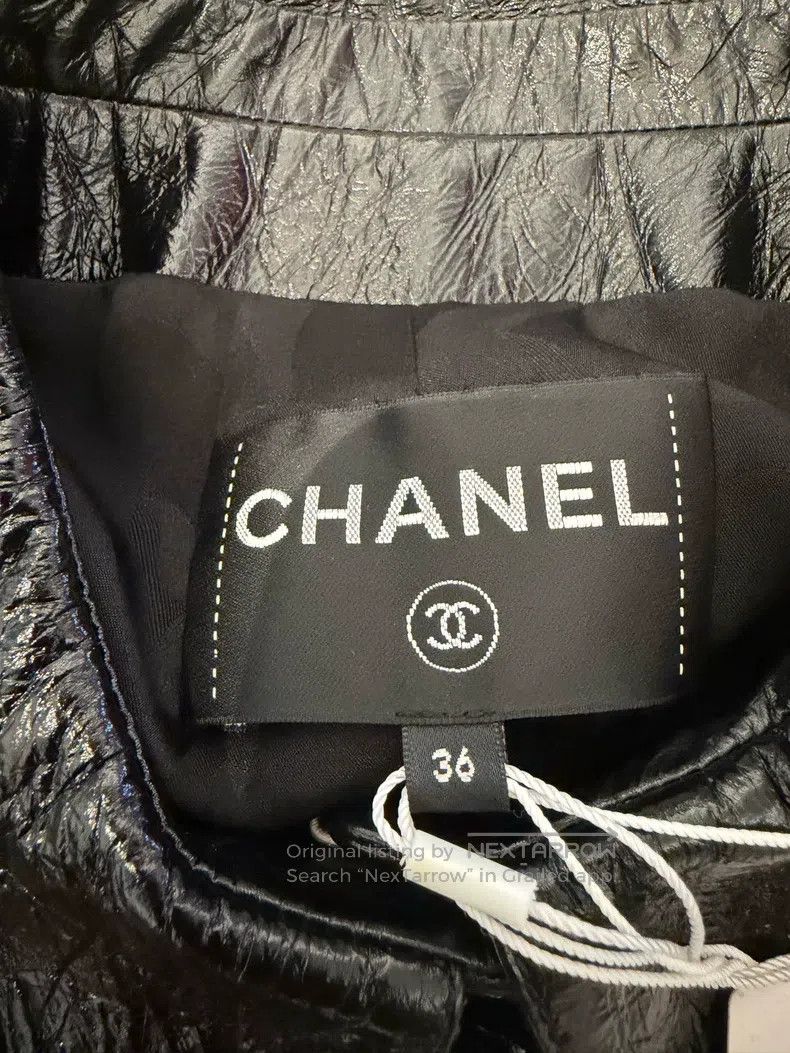 Chanel Chanel 21A black pearl buckle doll collar two pockets blac Size XS / US 0-2 / IT 36-38 - 3 Thumbnail