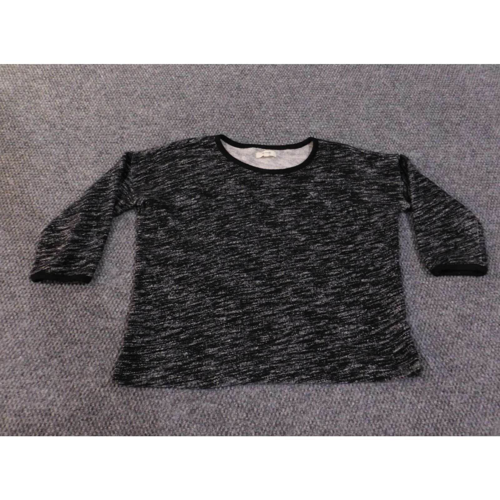 Madewell Madewell Sweater Pullover Geometric Knit Black M Women Raglan Open-Knit Long Sleeve Round Neck Stretch Logo Vintage No Size M / US 6-8 / IT 42-44 - 3 Thumbnail