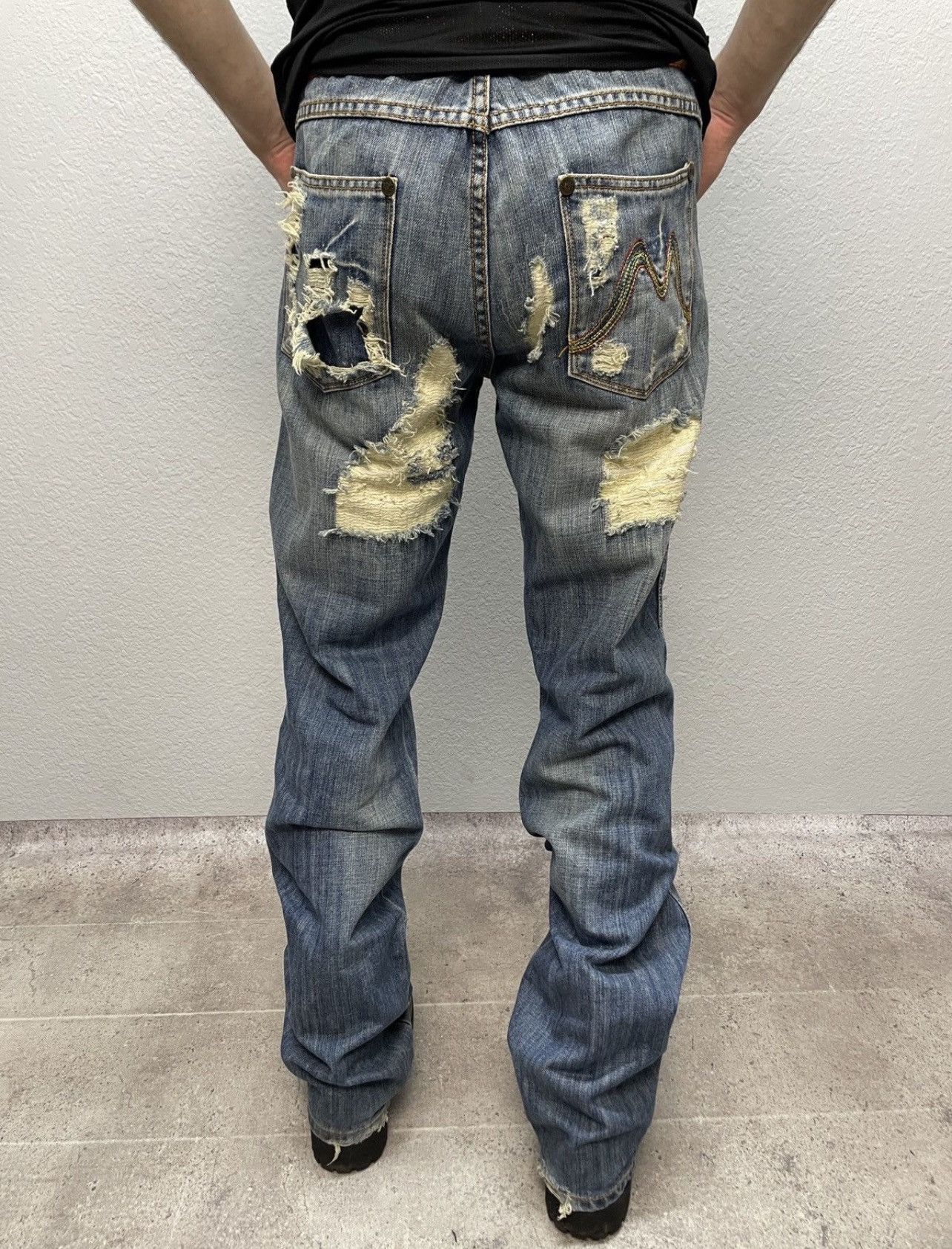 G-Star Vintage 00s Junya Watanabe Style Distressed Jeans Pants Size US 32 / EU 48 - 4 Thumbnail