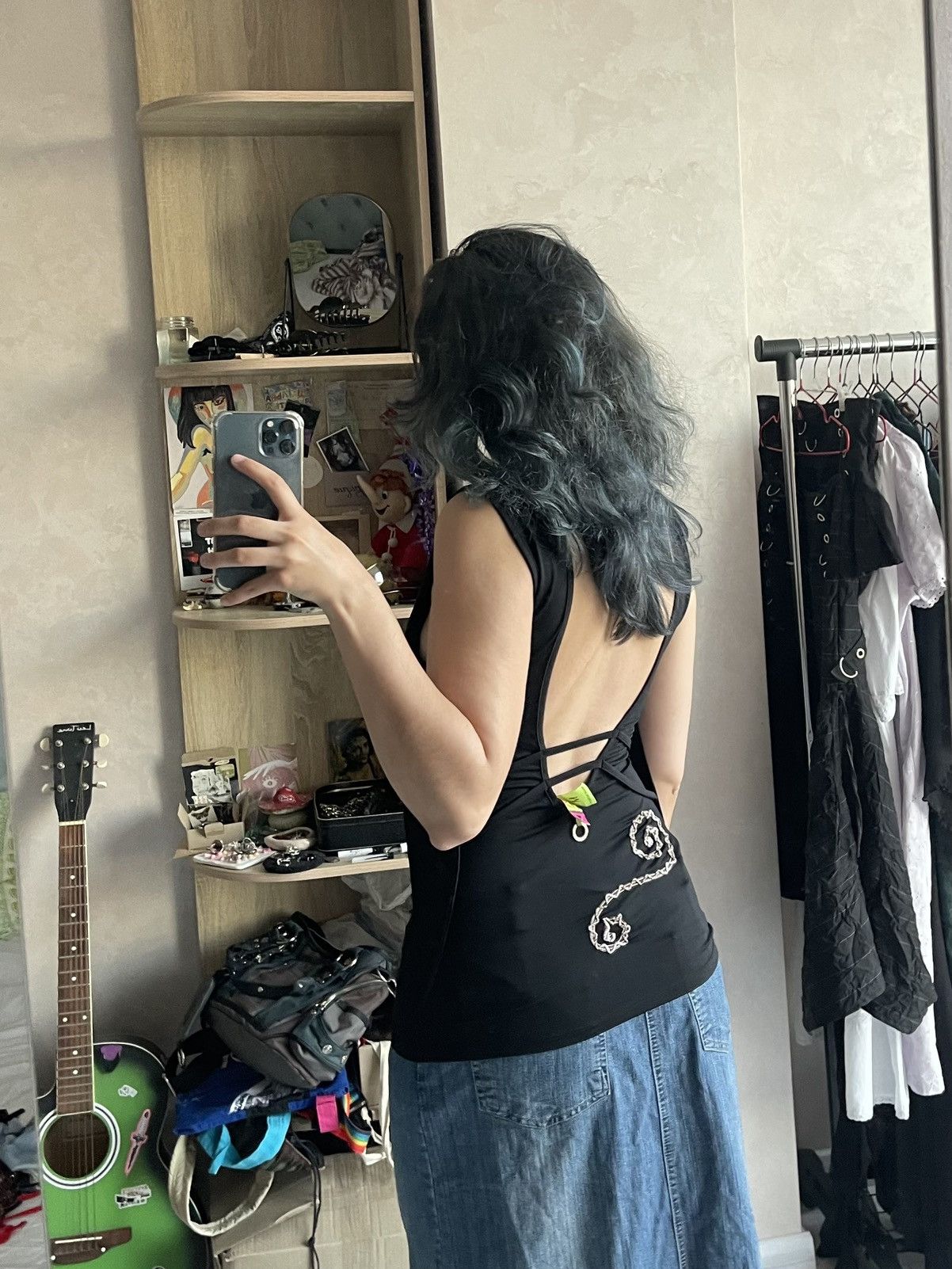 Other Save the Queen elastic black top with embroidery and beads Size S / US 4 / IT 40 - 8 Thumbnail