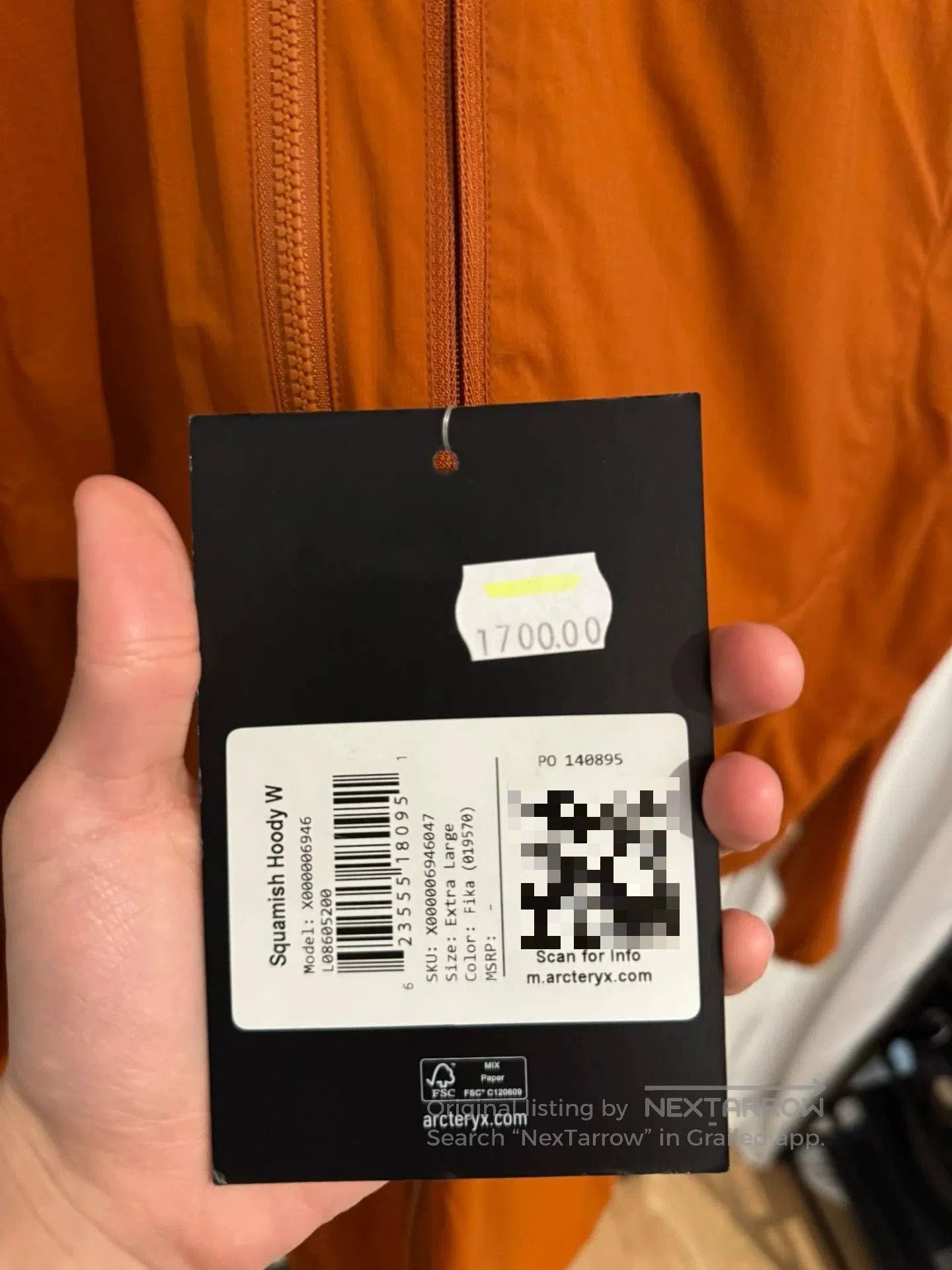 Arc'teryx Arc'teryx Squamish Hoody Women's Wind Jacket. Size XL / US 12-14 / IT 48-50 - 2 Thumbnail