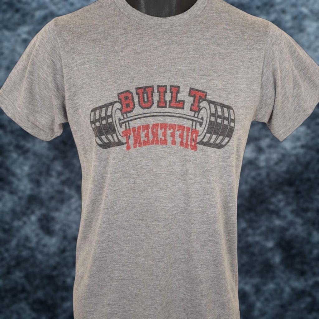 Tultex VINTAGE: No Bodybuilding Mens T Shirt Small Gray Built Different Gym Workout Tultex Cotton Blend Crew Neck Short Sleeve Size S Regular Mens Shirts Size US S / EU 44-46 / 1 - 1 Thumbnail