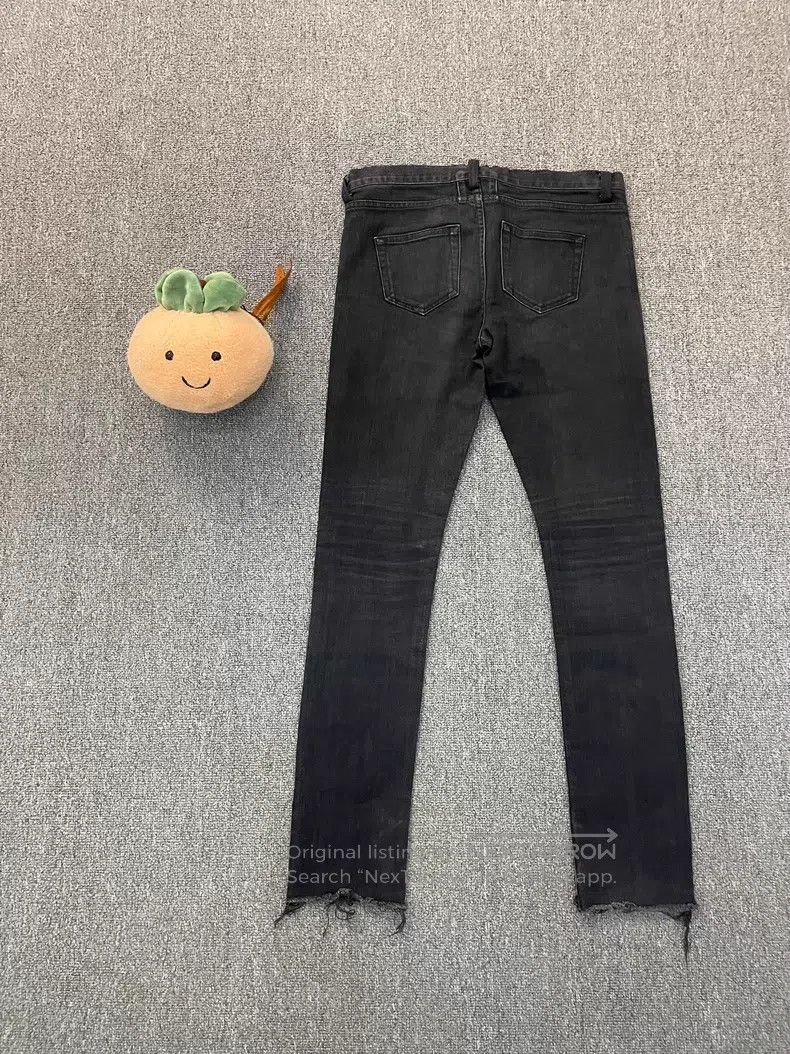 Saint Laurent Paris Saint Laurent Paris Black Frayed Denim Jeans Size US 26 / EU 42 - 7 Thumbnail