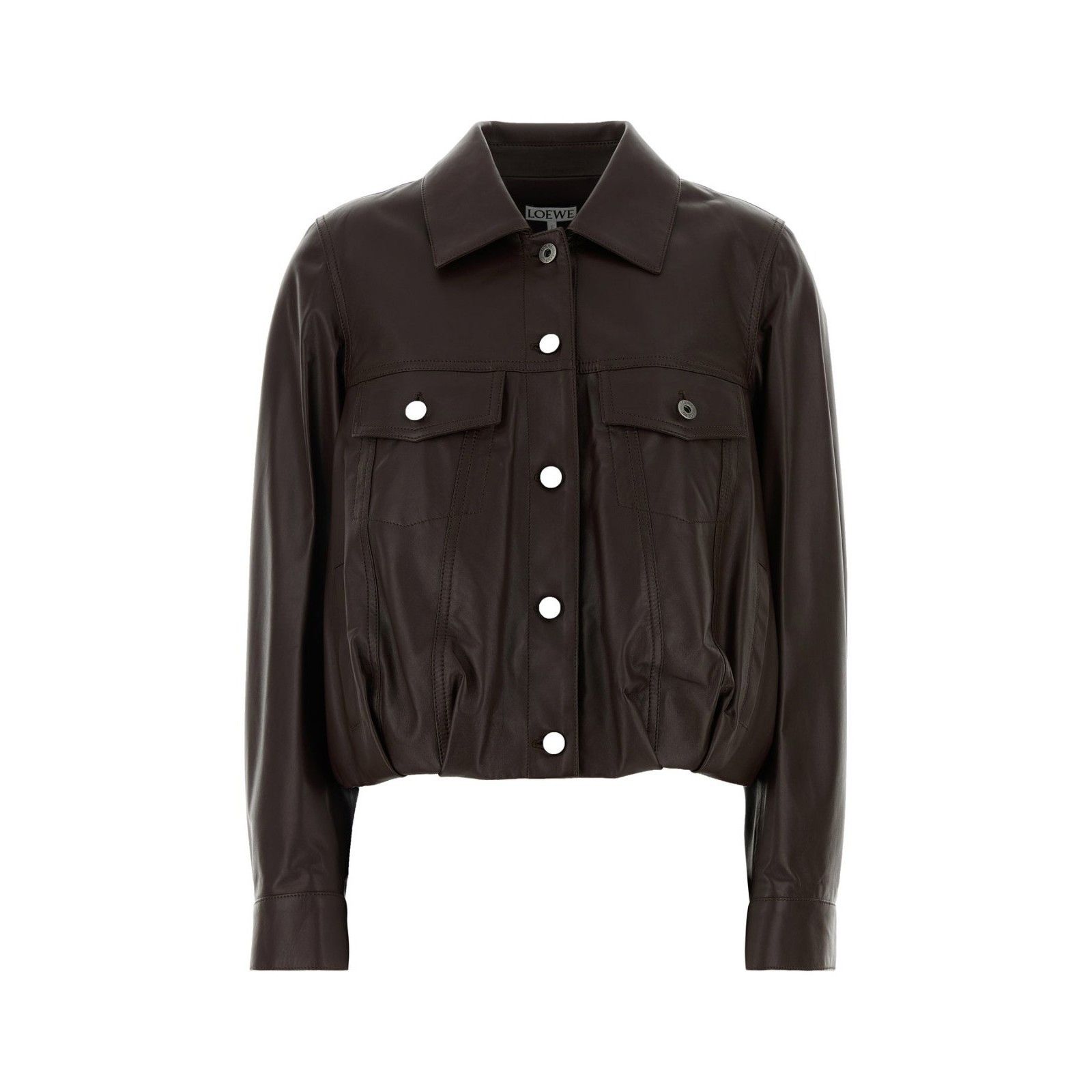 Loewe LOEWE Chocolate Brown Leather Jacket New & Authentic (Women' Size M / US 6-8 / IT 42-44 - 1 Thumbnail