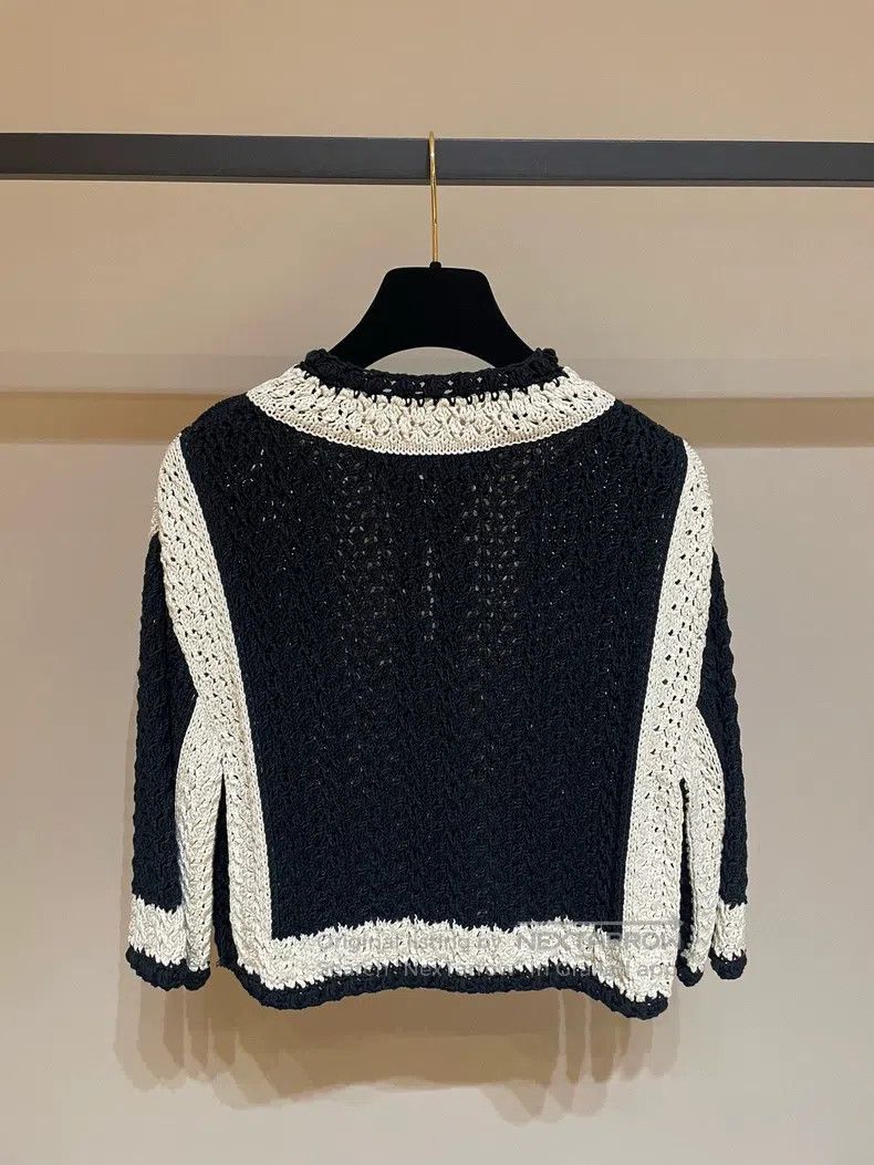 Chanel Chanel Early spring black and white knitted coat Size XXS / US 00 / IT 34 - 3 Thumbnail