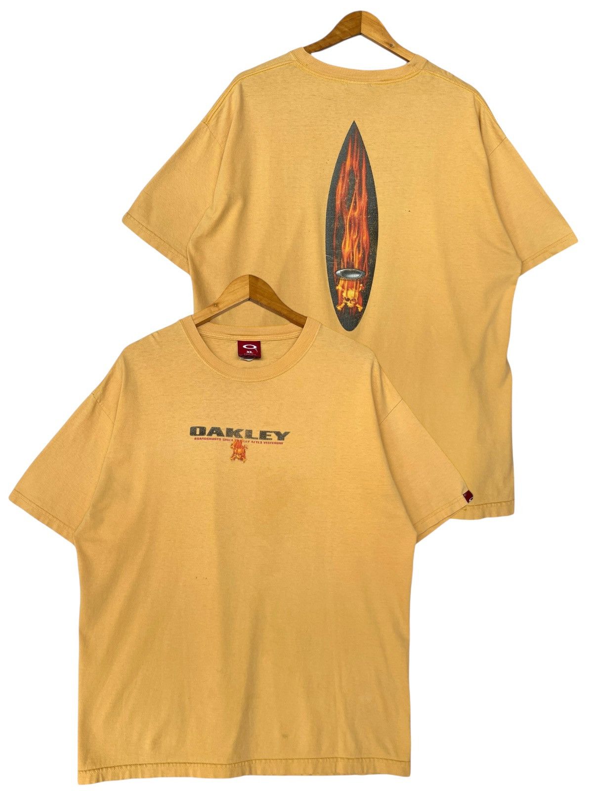 Oakley Vintage Oakley Flame Sunfaded Yellow Shirt Size US XL / EU 56 / 4 - 1 Thumbnail