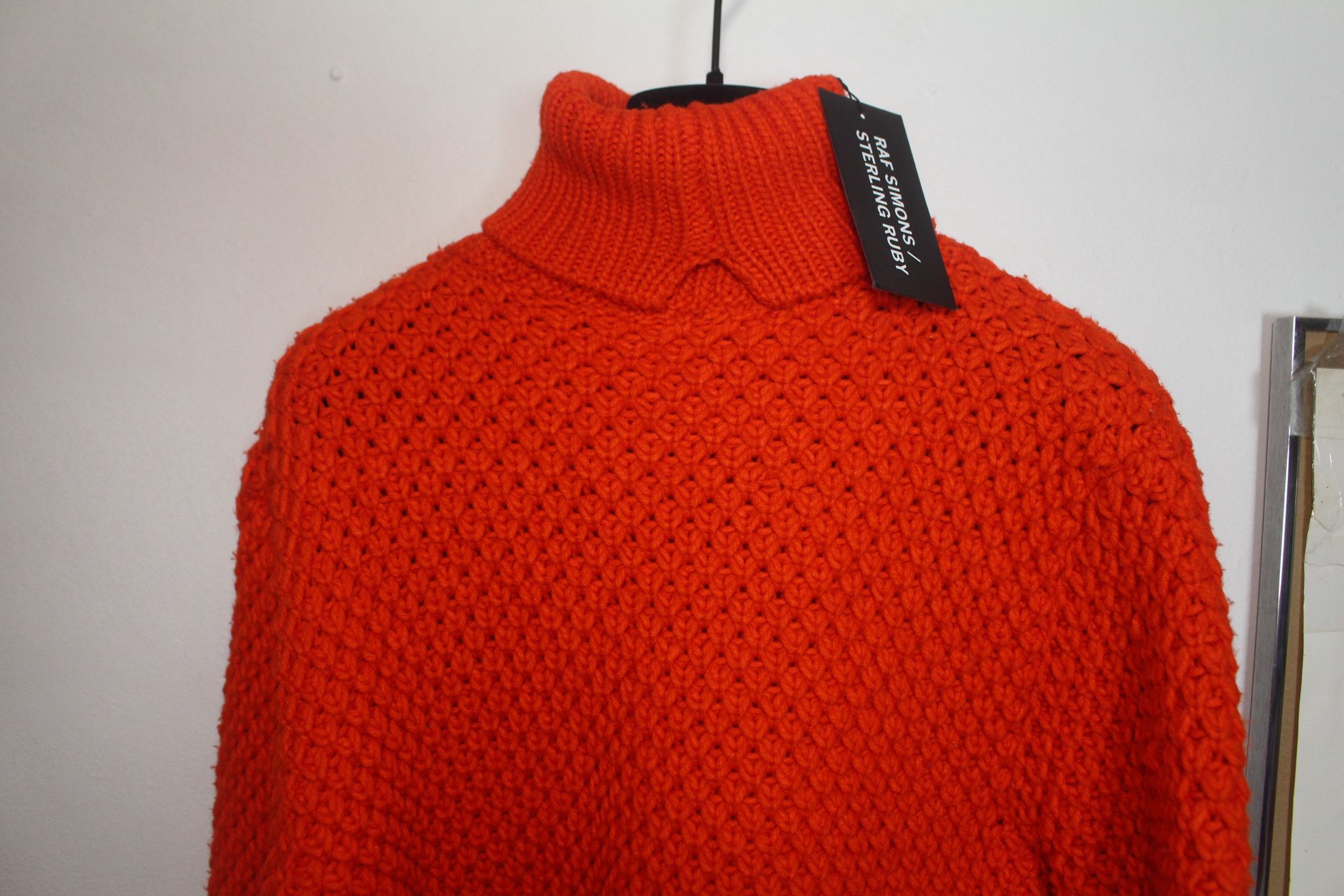 Raf Simons × Sterling Ruby FW14 Orange Wool Elongated Neck Sweater Size US M / EU 48-50 / 2 - 4 Thumbnail