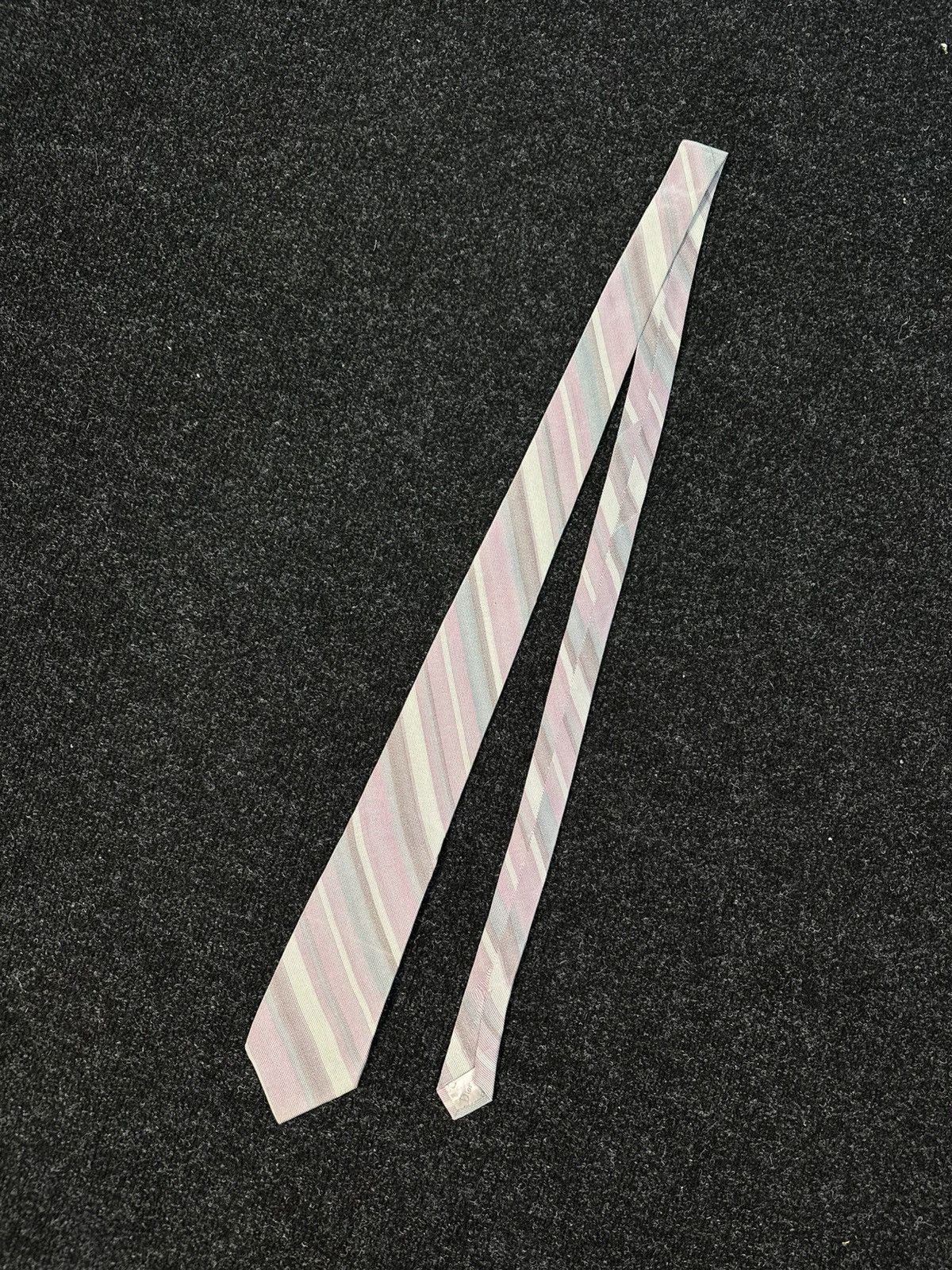 Christian Dior Monsieur Christian Dior Pastel Stripe Silk Tie Made in England Size ONE SIZE - 6 Thumbnail