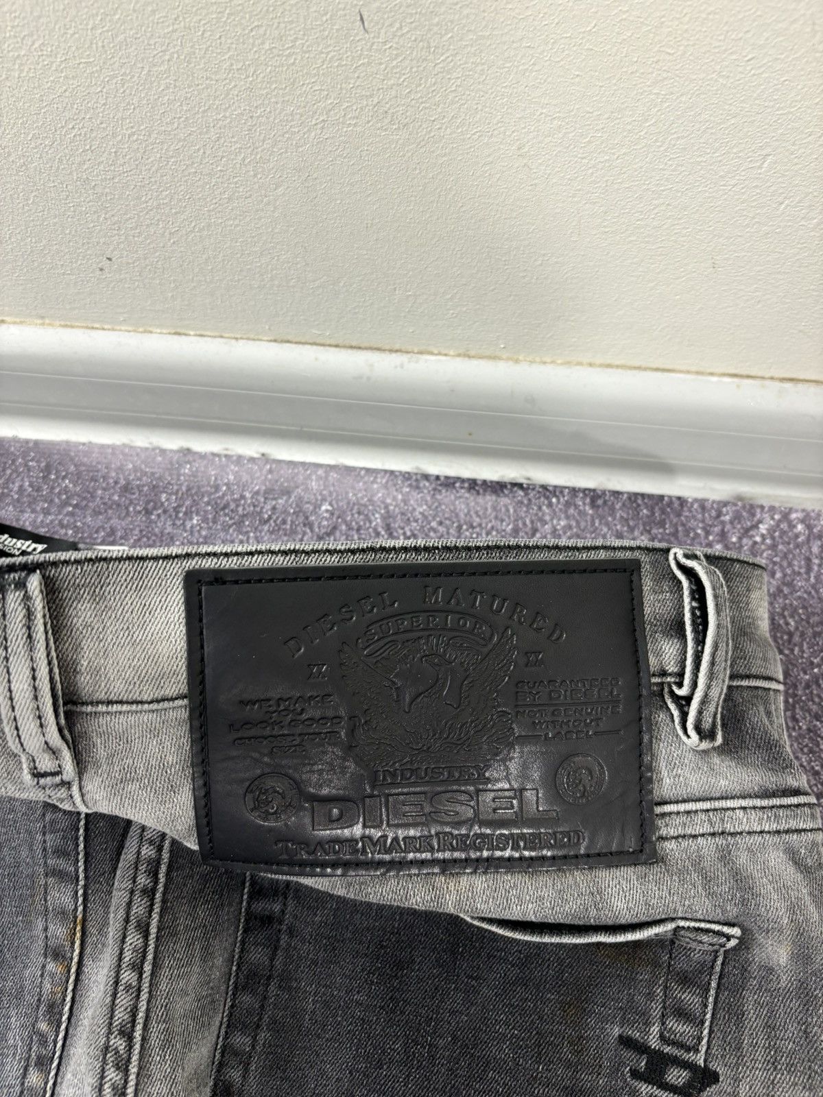 Diesel Diesel D-Amny Skinny NWT Washed Black Distressed Denim Jeans Size US 31 - 24 Thumbnail