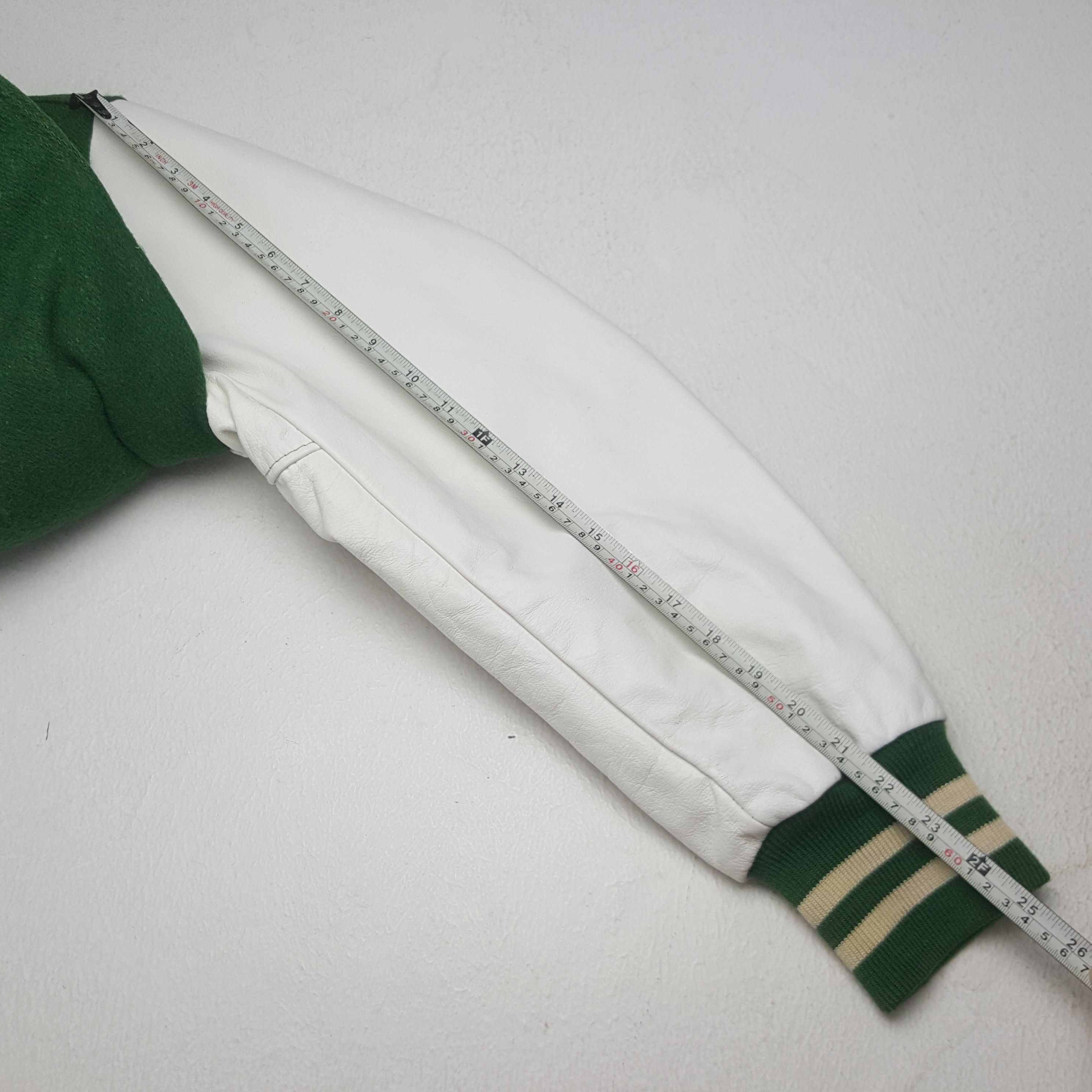 Schott × Vintage Vintage Schott USA Patch Varsity Leather Sleeve Jacket Size US M / EU 48-50 / 2 - 7 Thumbnail