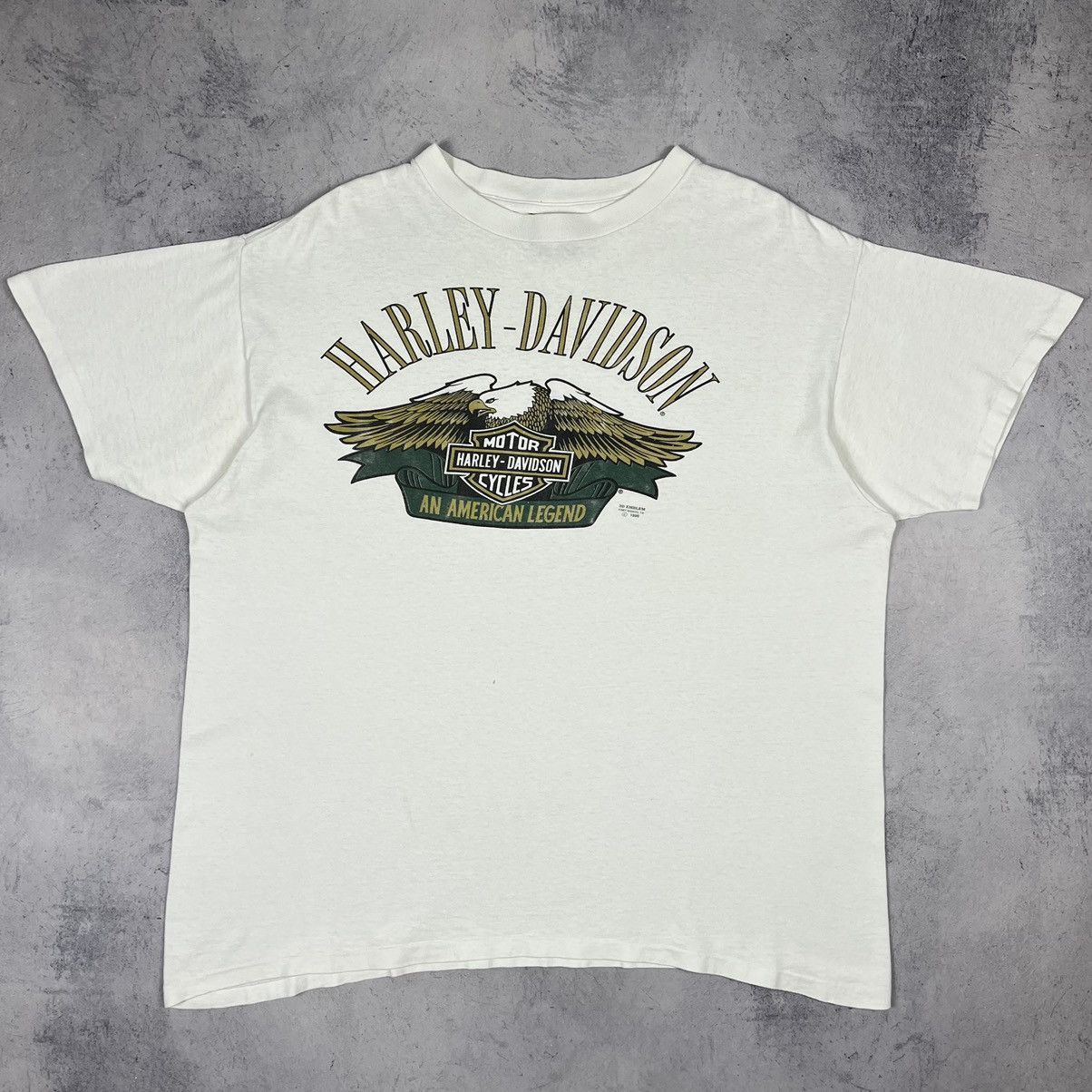 Harley Davidson Vintage Harley Davidson 3D emblem rare Eagle tee 1990’s Size US XL / EU 56 / 4 - 2 Thumbnail
