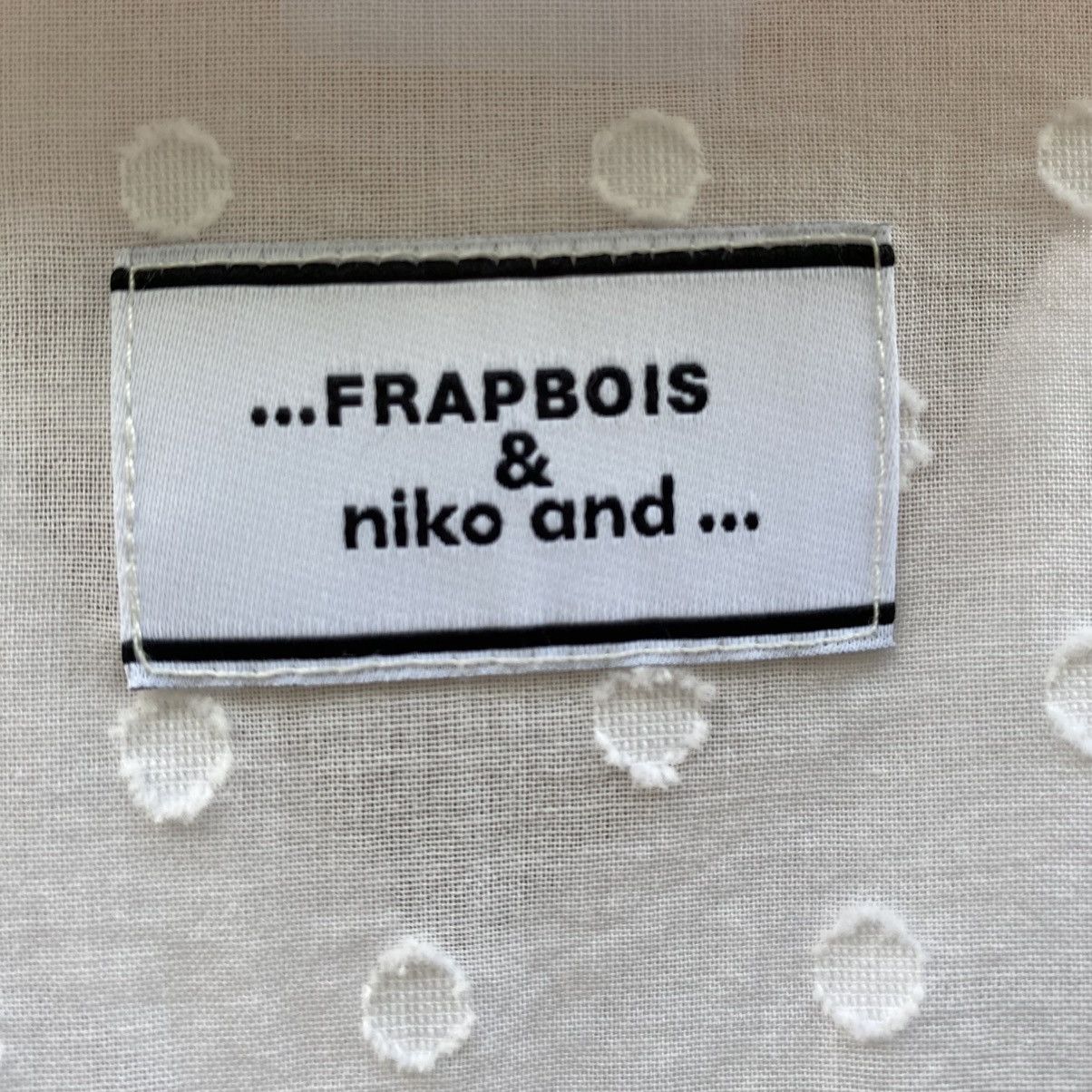 Frapbois FRAPBOIS & niko and ... White Dobby Cotton Blouse Size L / US 10 / IT 46 - 10 Thumbnail