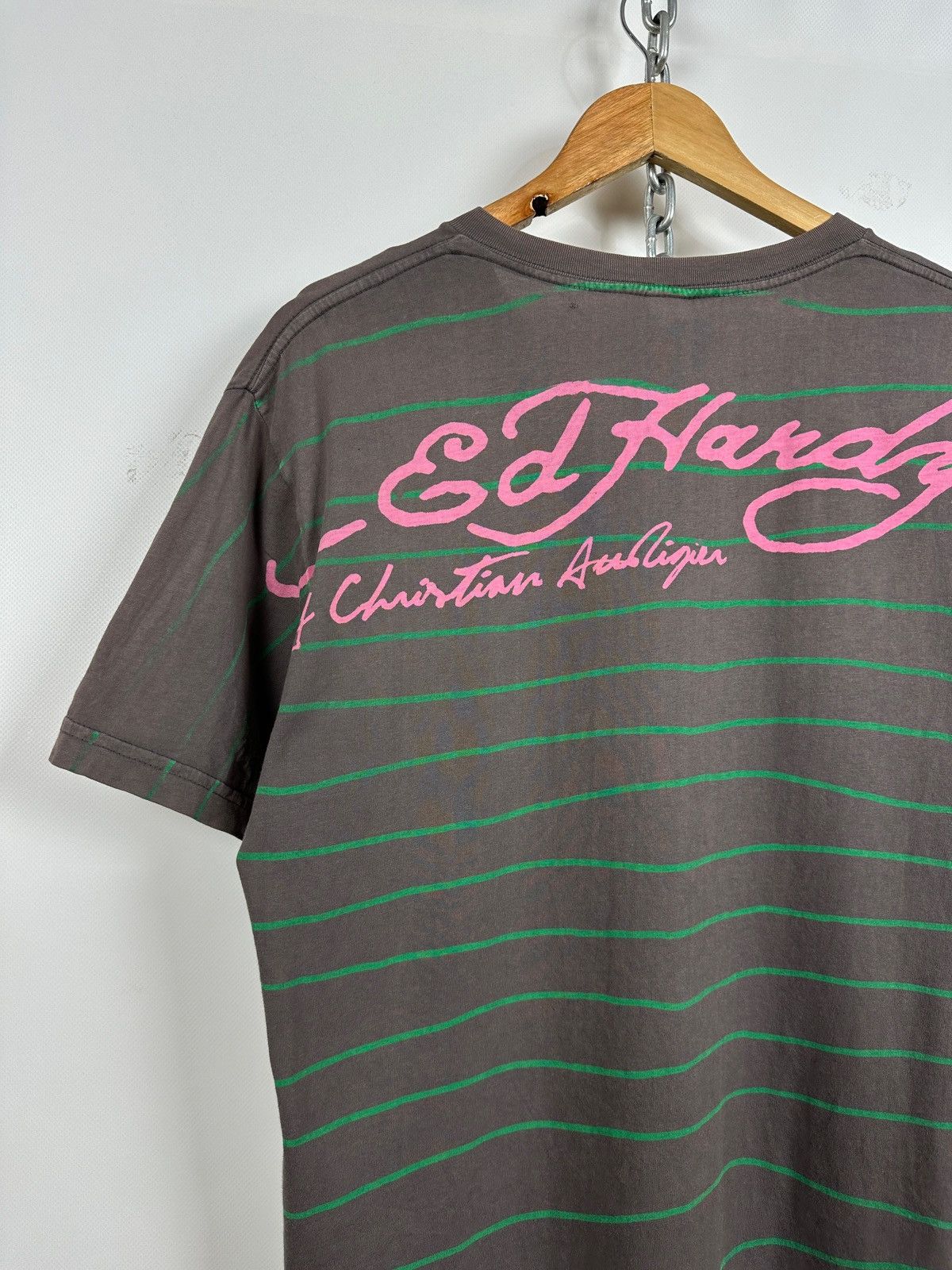 Christian Audigier Vintage Ed Hardy by Christian Audigier V-Neck Skull T-Shirt Size US L / EU 52-54 / 3 - 11 Thumbnail