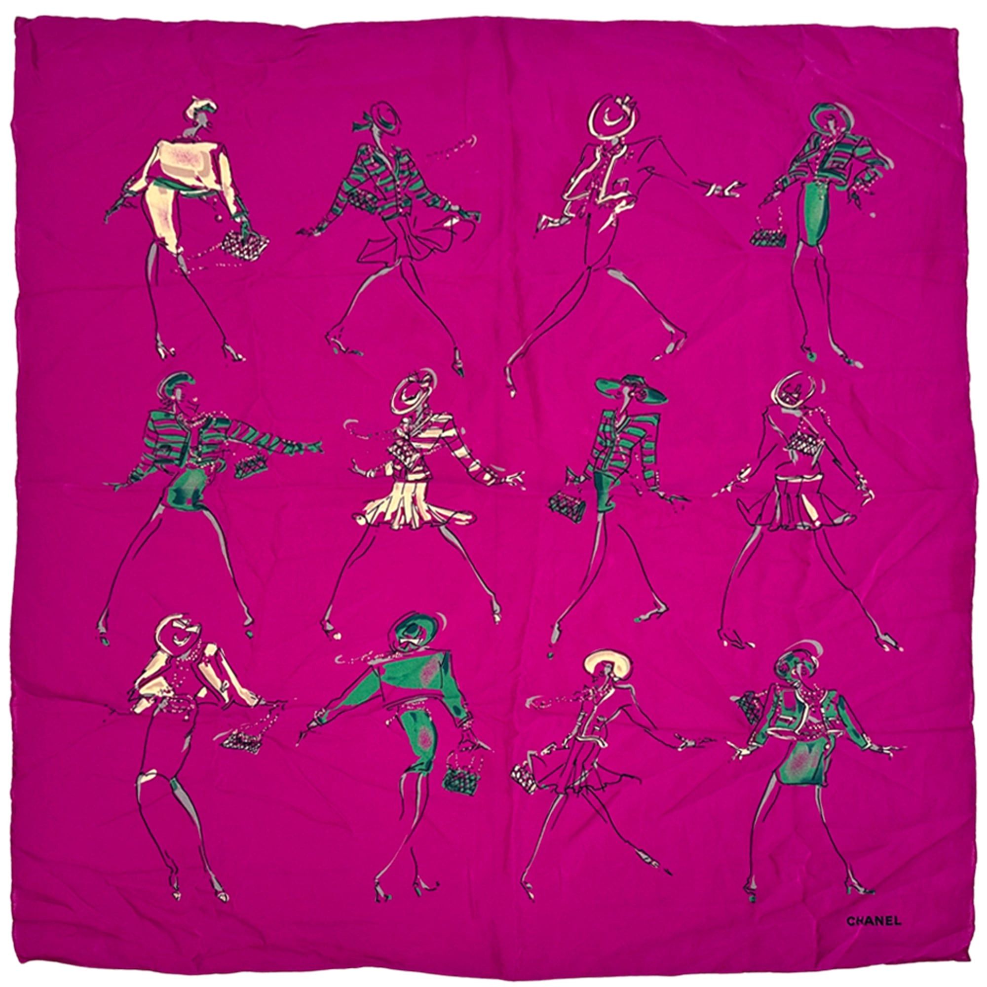 Chanel Chanel scarf, Mademoiselle, women's, brand, silk, purple, sheer. Size ONE SIZE - 1 Thumbnail