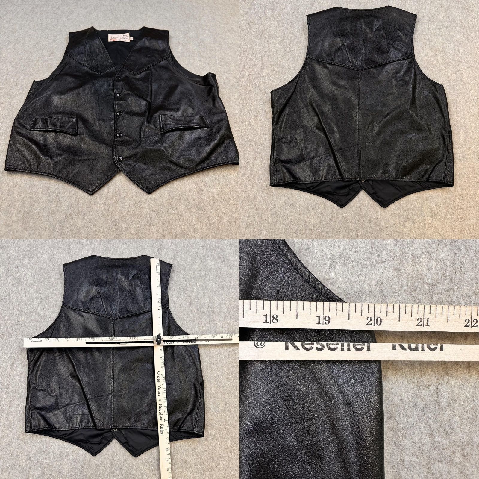 Sears VINTAGE Sears The Leather Shop Vest Mens 44 Black Leather Button Front Western Shirt Hoodie Hat etc Size US S / EU 44-46 / 1 - 8 Thumbnail