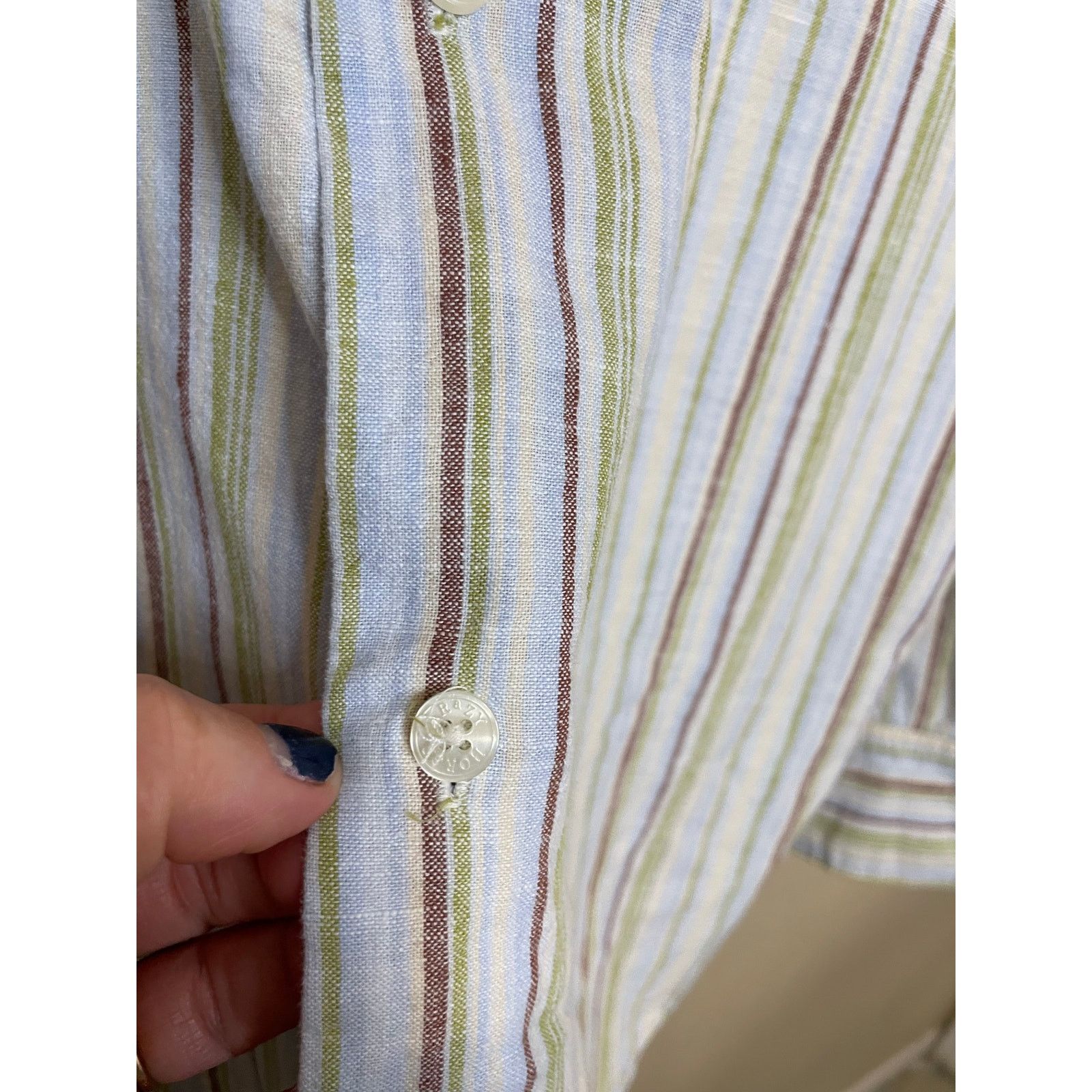 Other Crazy Horse Linen Blend Stripe Casual Long Sleeve Button Up Size US L / EU 52-54 / 3 - 5 Thumbnail