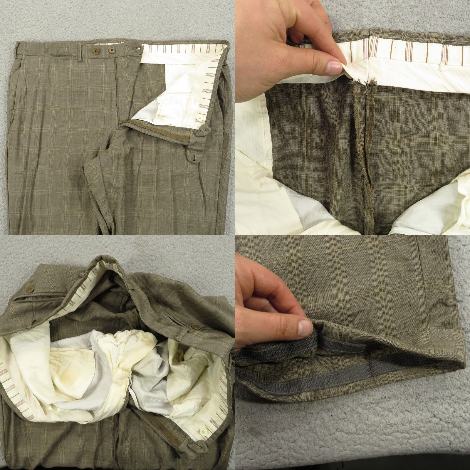 Ermenegildo Zegna Ermenegildo Zegna Trofeo Suit 46R Glencheck Wool Tan Jacket Cuffed Trouser 40x32 Size US 30 / EU 46 - 10 Thumbnail