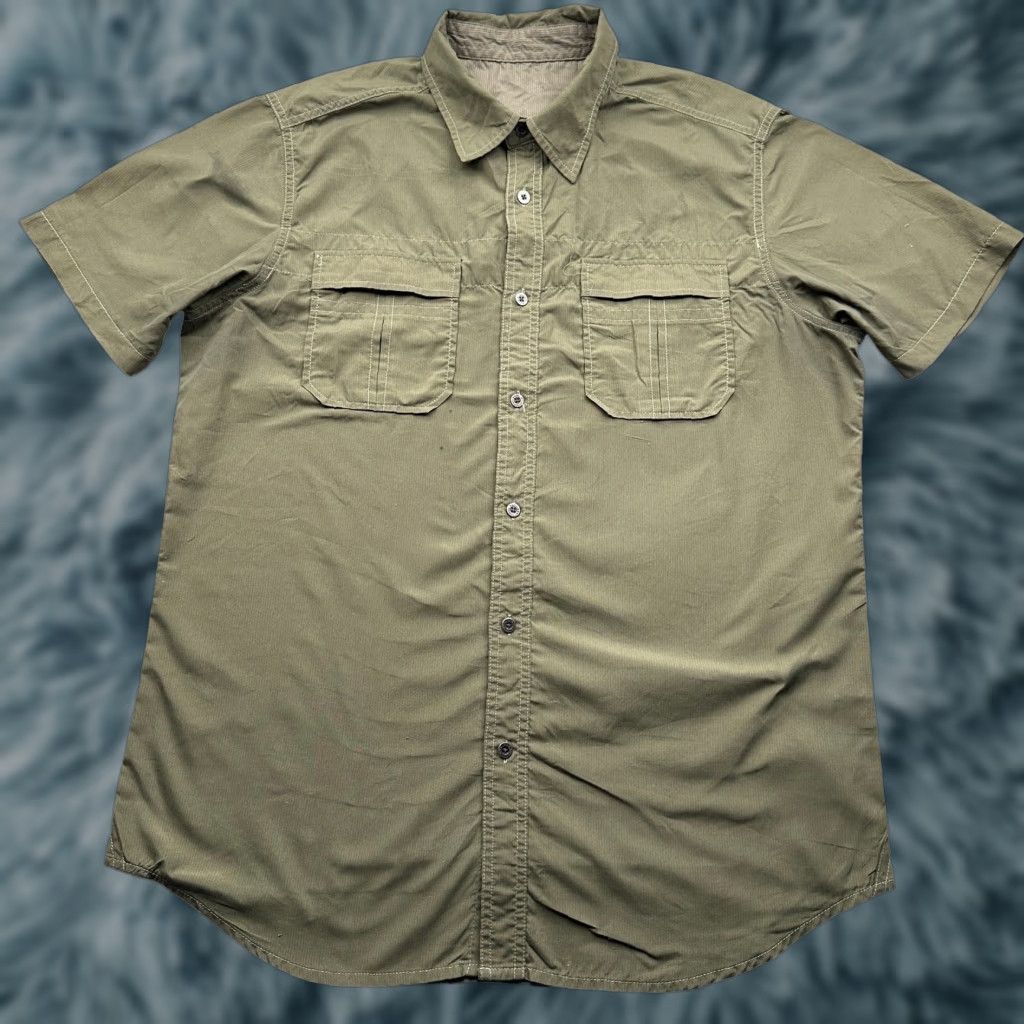 Olive Kuhl Short Sleeve Button Up Eluxur Hiking Shirt Olive Green Striped Mens Medium Size US M / EU 48-50 / 2 - 1 Thumbnail