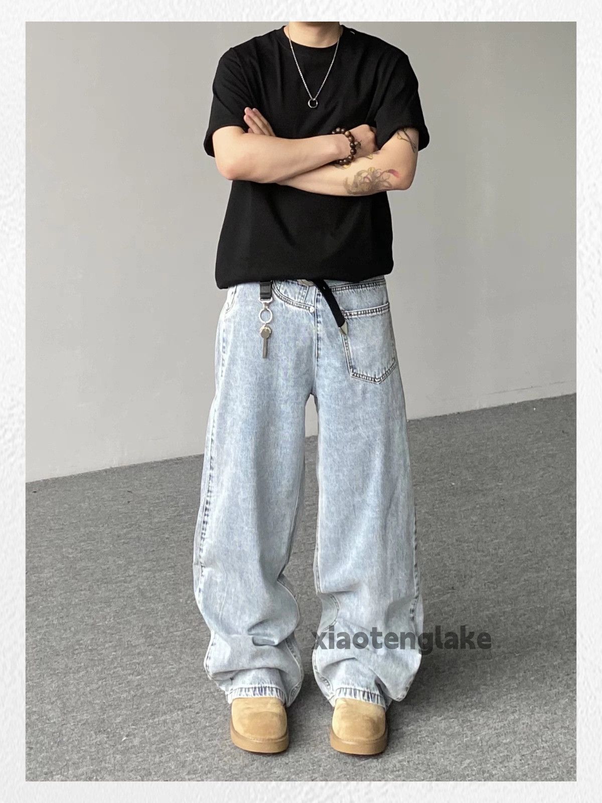 Vintage Custom washed faded punk yuppie loose hiphop jeans Size US 31 - 5 Thumbnail