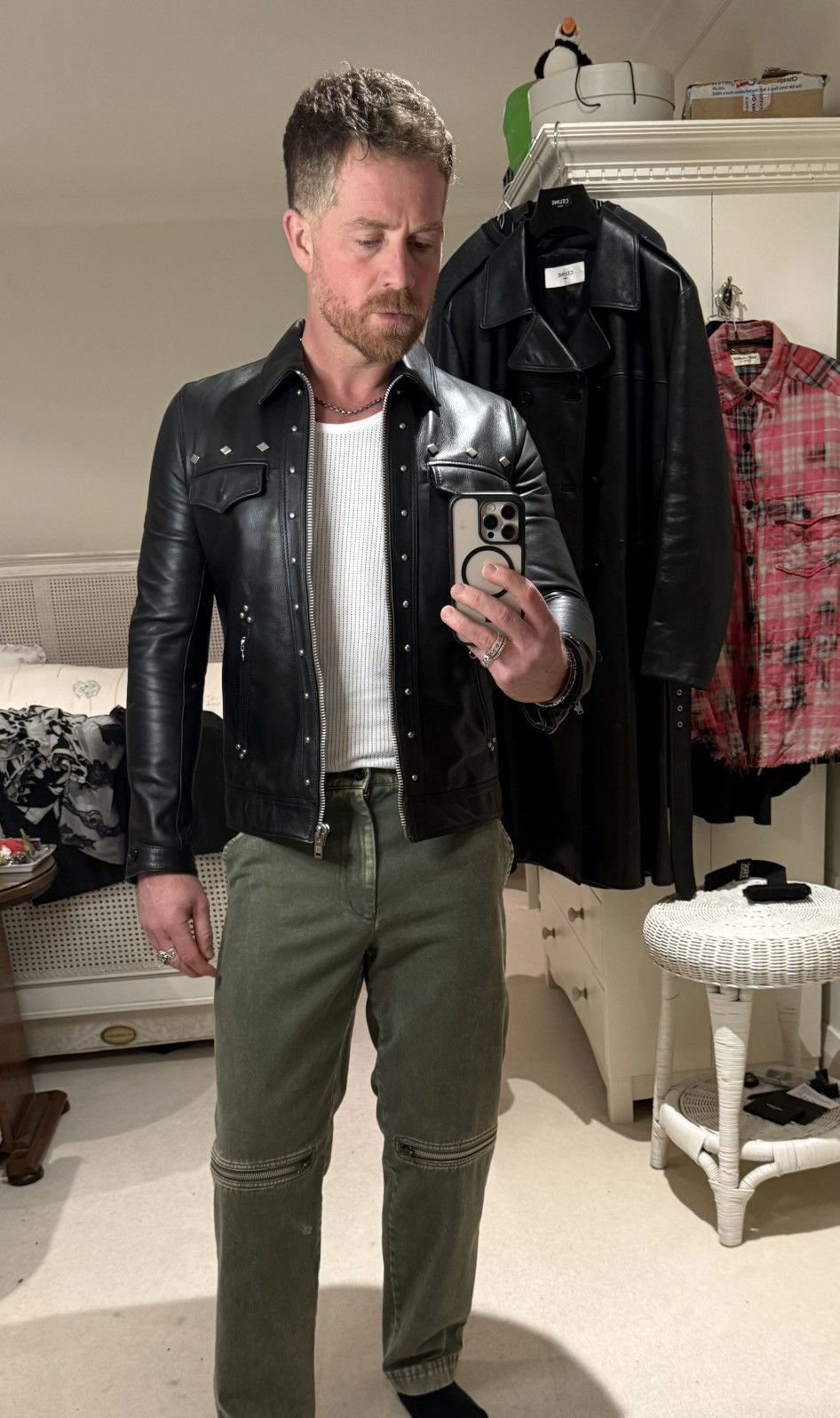 Undercover Grail Undercover leather studded trucker jacket 3 S M biker Size US M / EU 48-50 / 2 - 6 Thumbnail