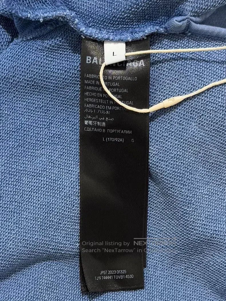 Balenciaga Balenciaga Ripped Letter Tape Printed Hooded Sweatshirt Size US L / EU 52-54 / 3 - 7 Thumbnail