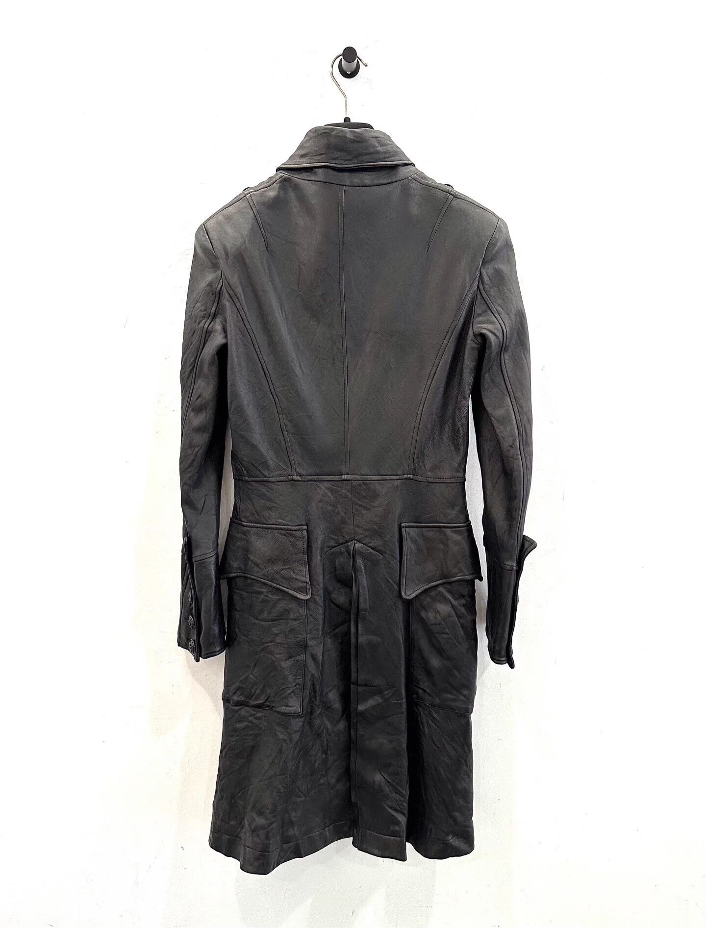Balmain Balmain women's black lambskin long biker jacket Size S / US 4 / IT 40 - 2 Thumbnail