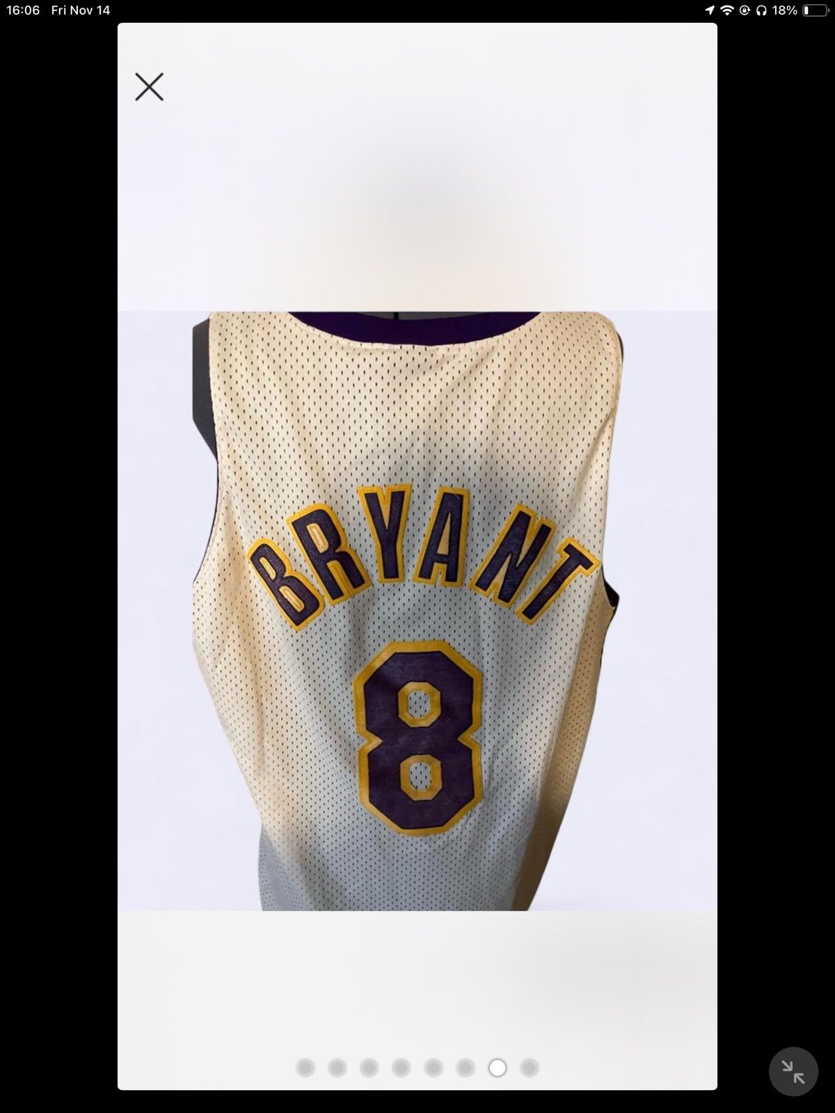 Nike Vtg Nike Los Angeles Lakers Kobe Bryant #8 NBA Jersey Size US XL / EU 56 / 4 - 7 Thumbnail
