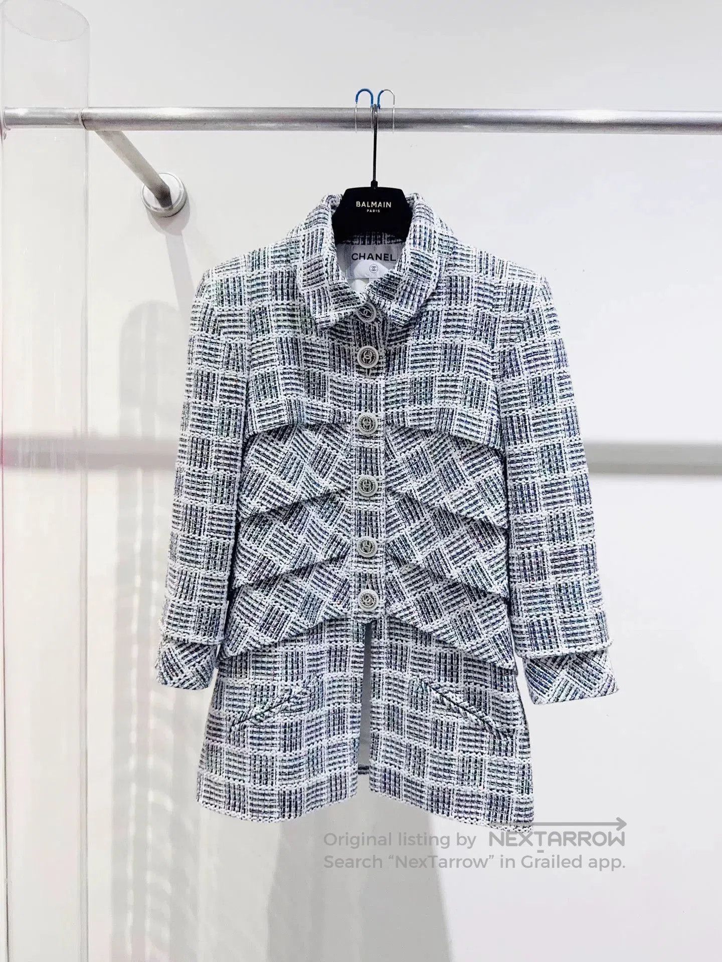 chanel 18s ruffled outerwear coat.