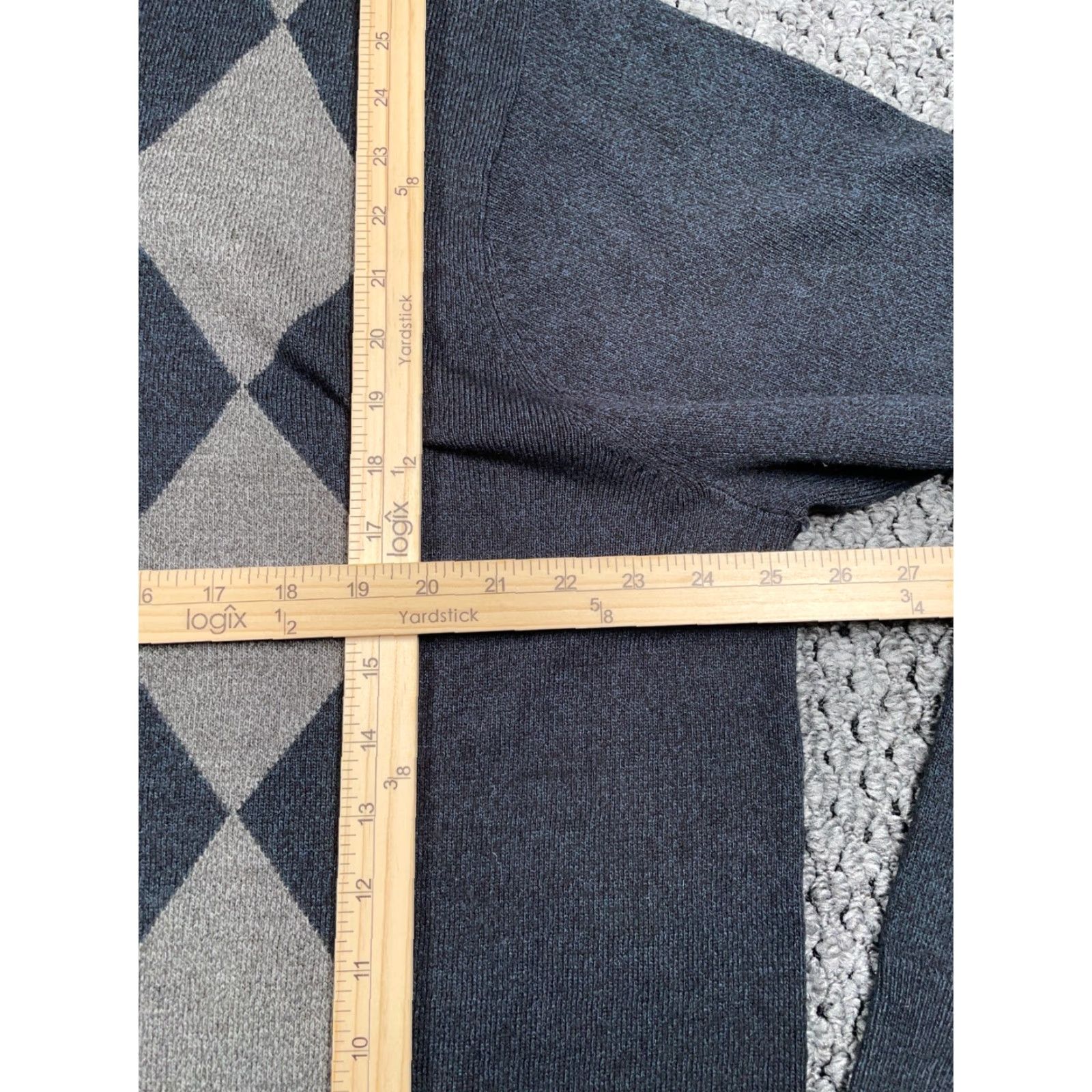 Dockers DOCKERS Argyle Sweater Adult 2XL Dark Gray Lightweight Knit Crew Neck Mens Size US XXL / EU 58 / 5 - 6 Thumbnail