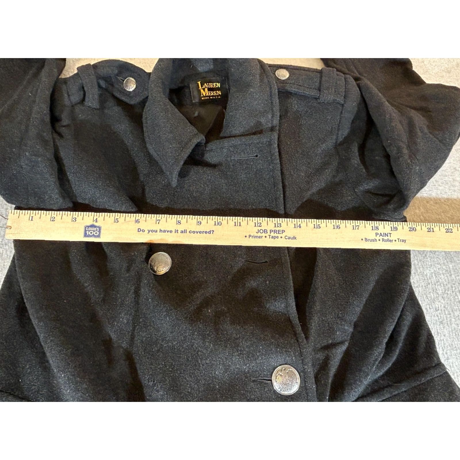 Doublet VINTAGE Lauren Meren Coat Women L Wool Double Breasted Military Trench Overcoat USA 80s Size L / US 10 / IT 46 - 4 Thumbnail