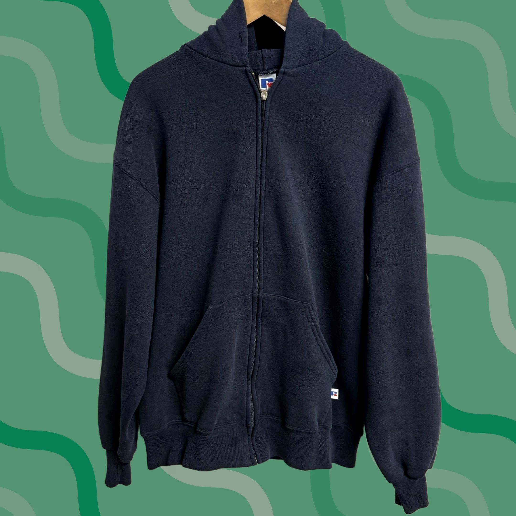 Russell Athletic Vintage Russell Athletic Zip Hoodie Black - 90s