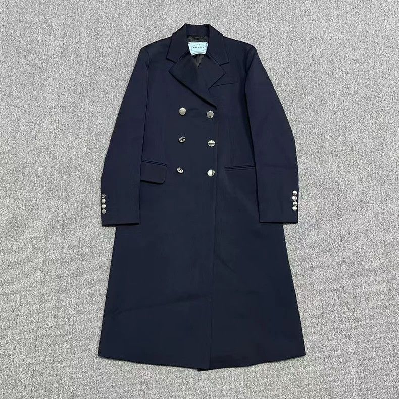 Prada Prada Double-breasted navy blue coat Size XS / US 0-2 / IT 36-38 - 1 Thumbnail