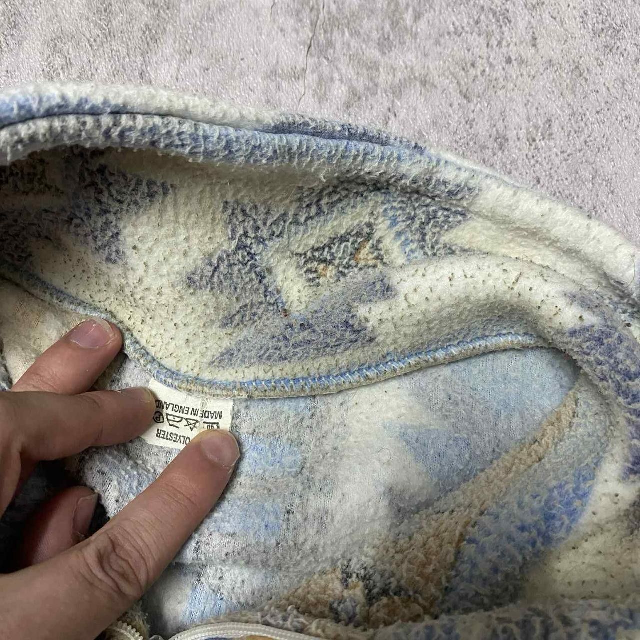 Other Blue and cream vintage 90s quarter zip sweater Size US L / EU 52-54 / 3 - 3 Thumbnail
