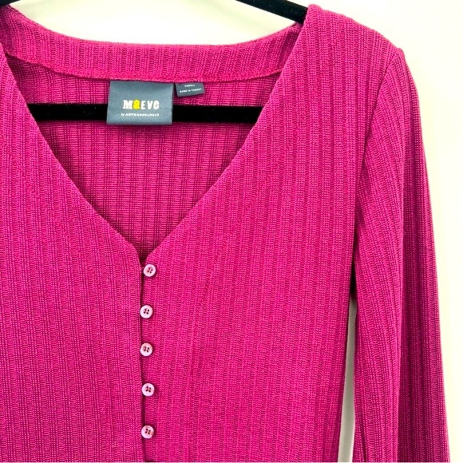 Anthropologie Anthropologie Maeve Meryl Shimmer Cardigan Sweater Purple XS Size XS / US 0-2 / IT 36-38 - 5 Thumbnail