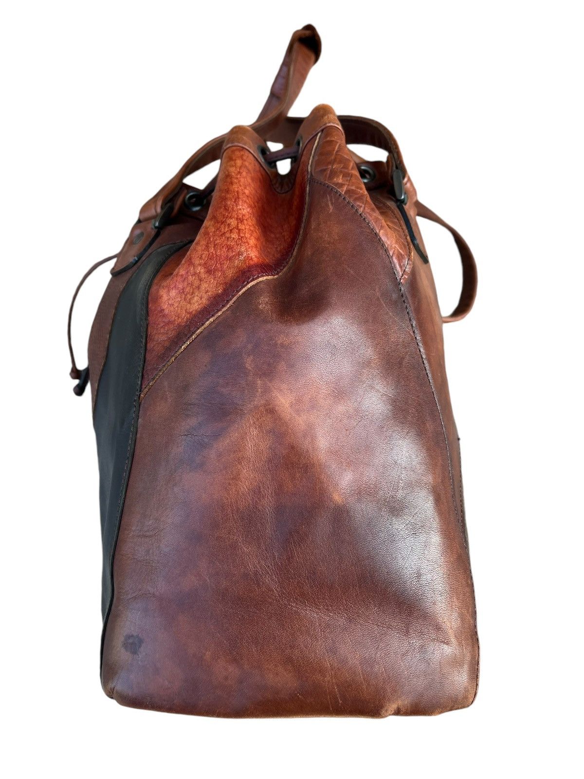 Leather Vintage K. Murata Japan Fade Patina Patchwork Tote Bag Size ONE SIZE - 17 Thumbnail