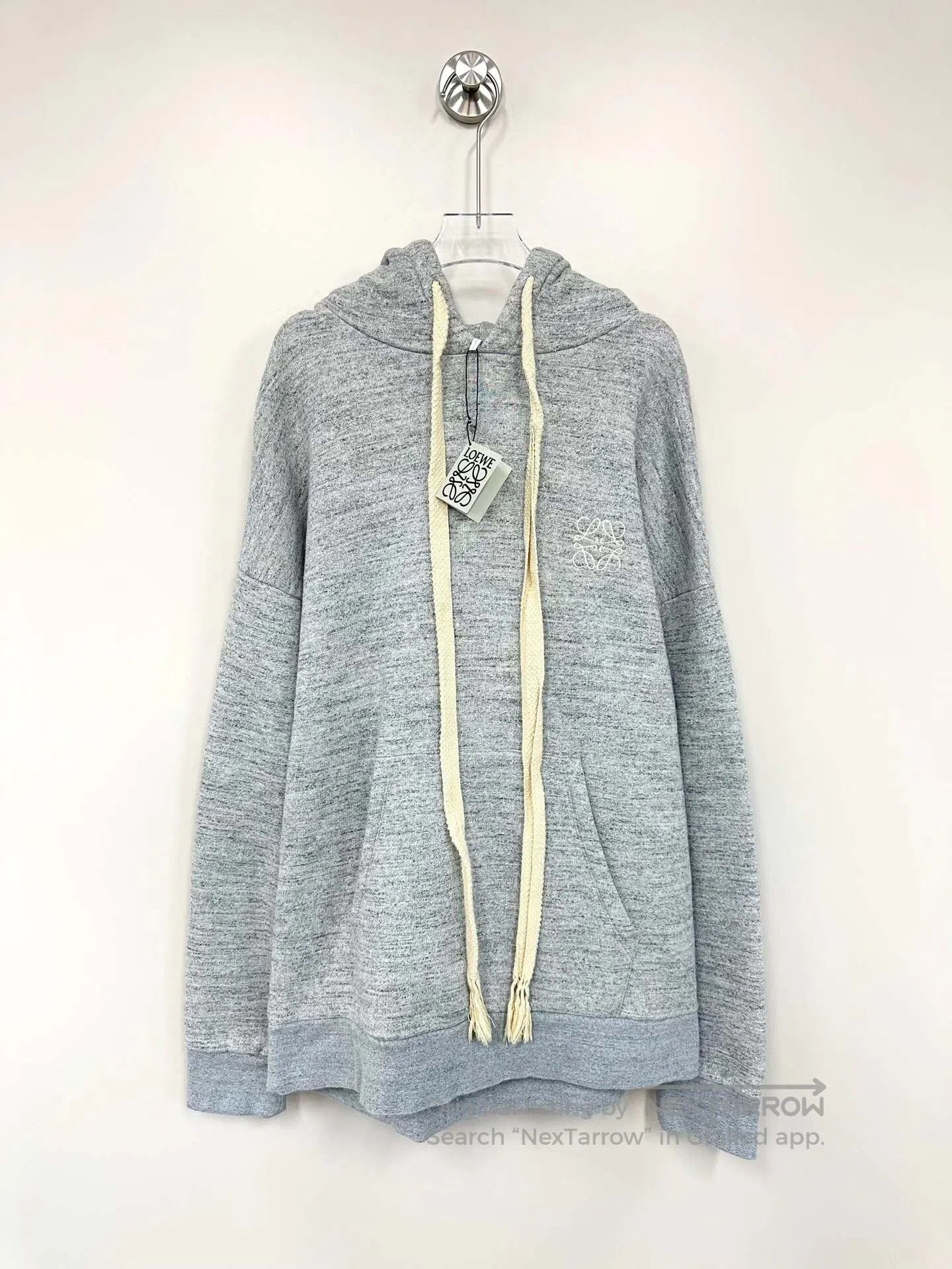 Loewe Loewe Grey embroidered logo hemp rope hooded sweatshirt| Size US M / EU 48-50 / 2 - 1 Thumbnail