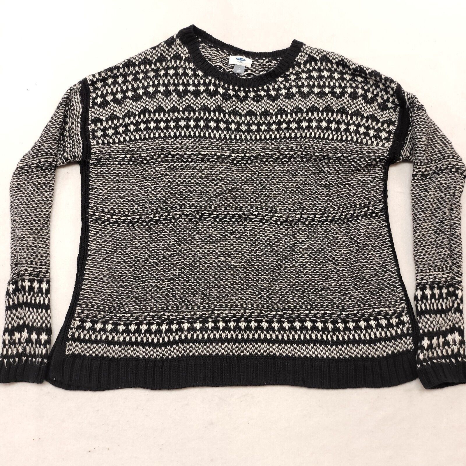 Old Navy Old Navy Pullover Cotton Sweater Womens Size M Black White Size M / US 6-8 / IT 42-44 - 2 Thumbnail